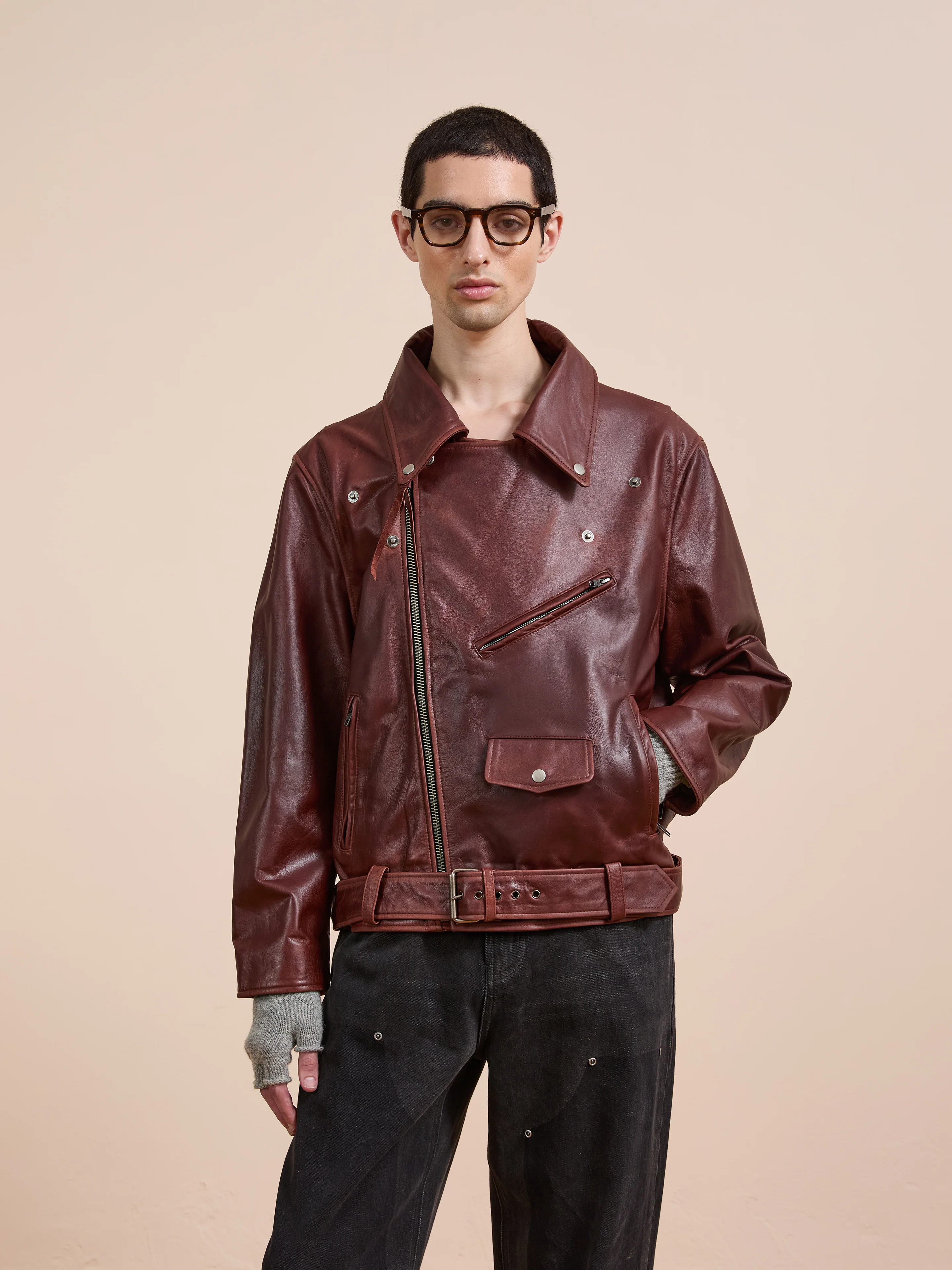 Leather Biker Jacket - Image 11