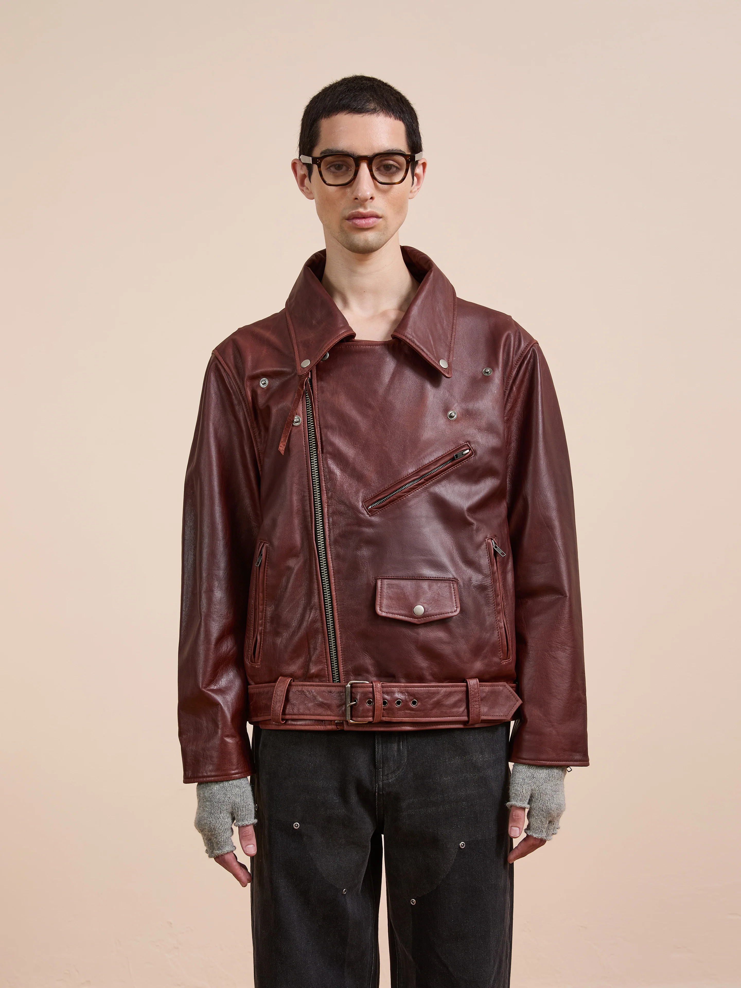 Leather Biker Jacket - Image 13