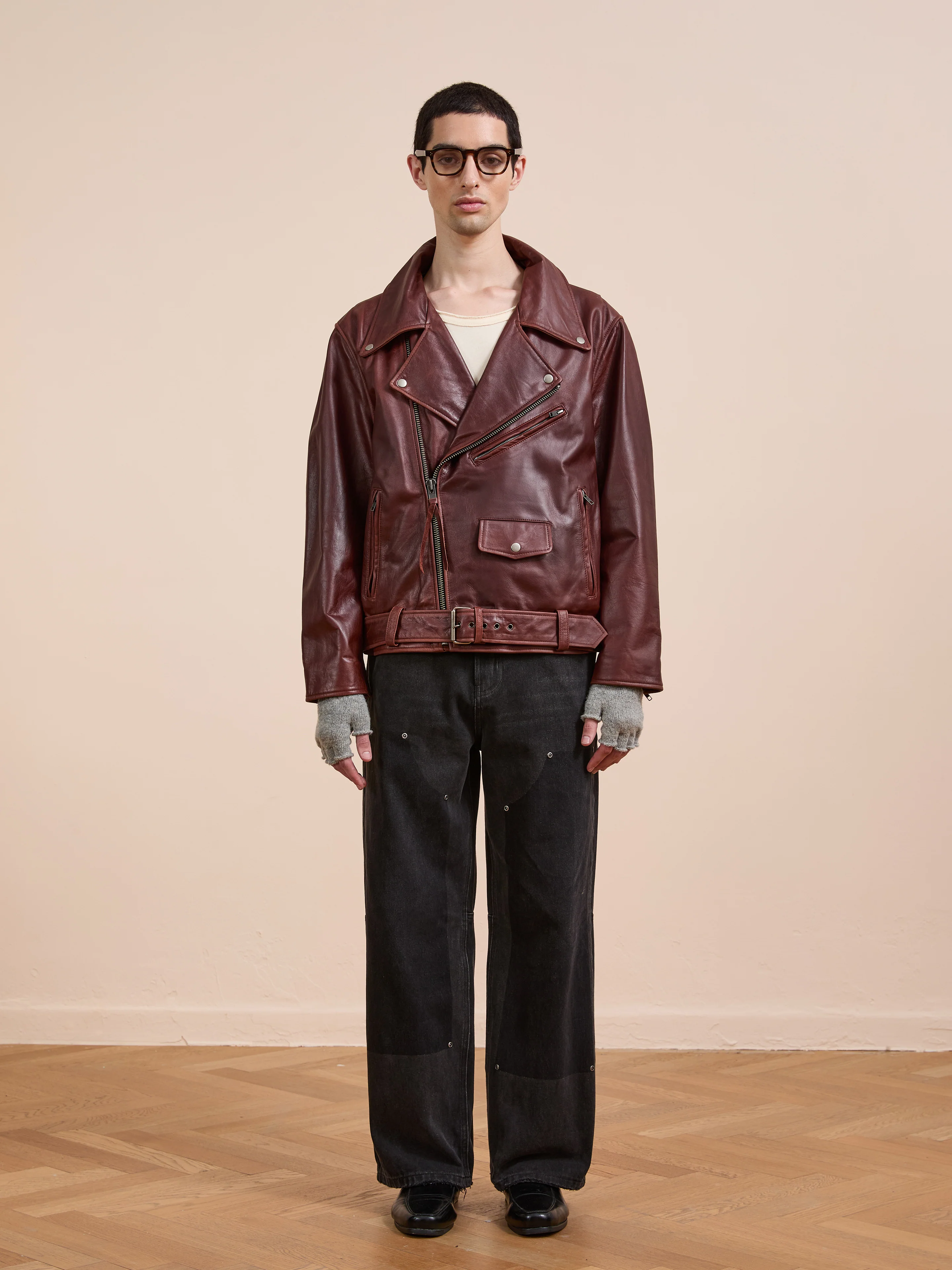 Leather Biker Jacket - Image 15