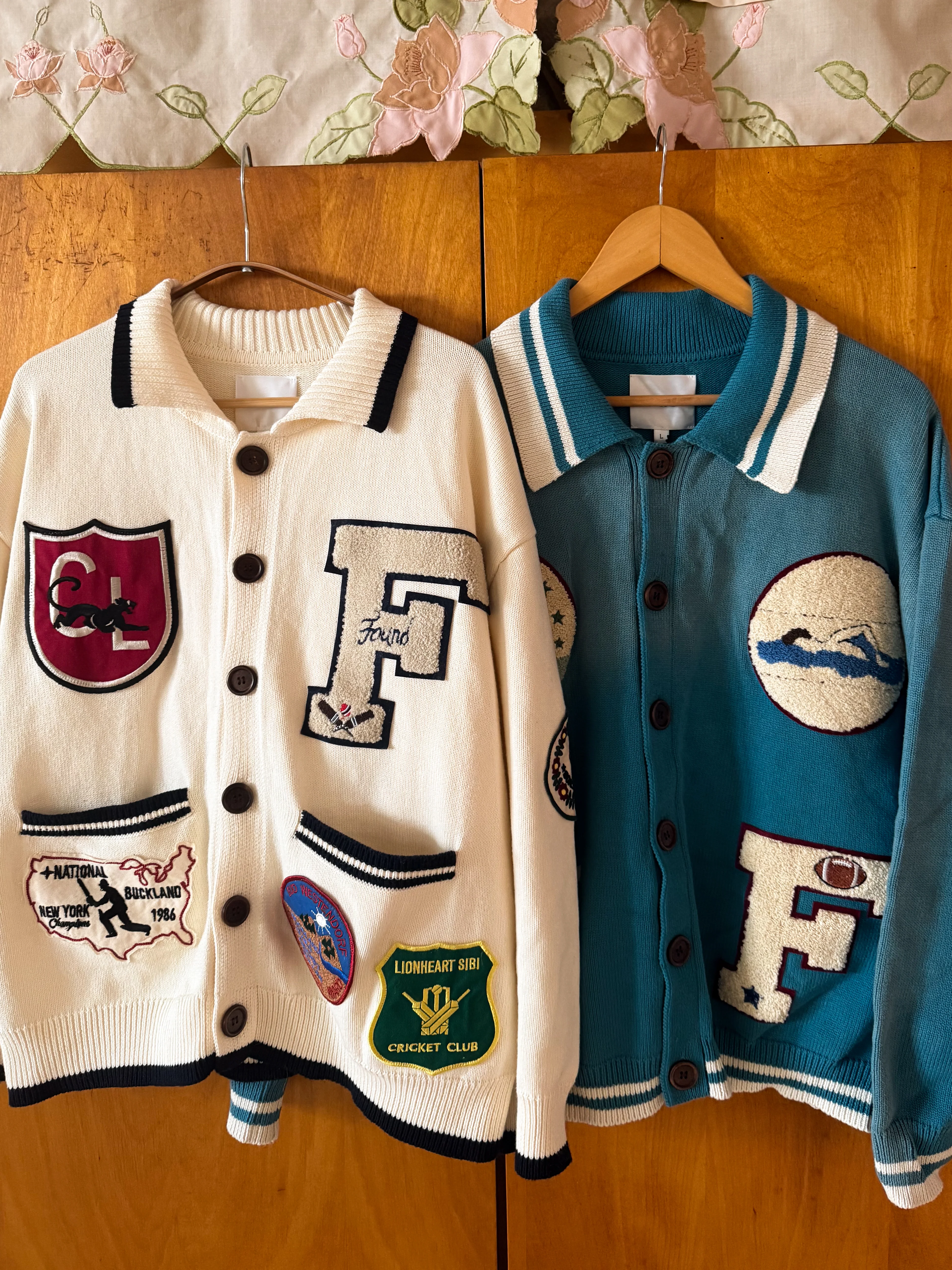Fin Varsity Patch Collared Cardigan - Image 5