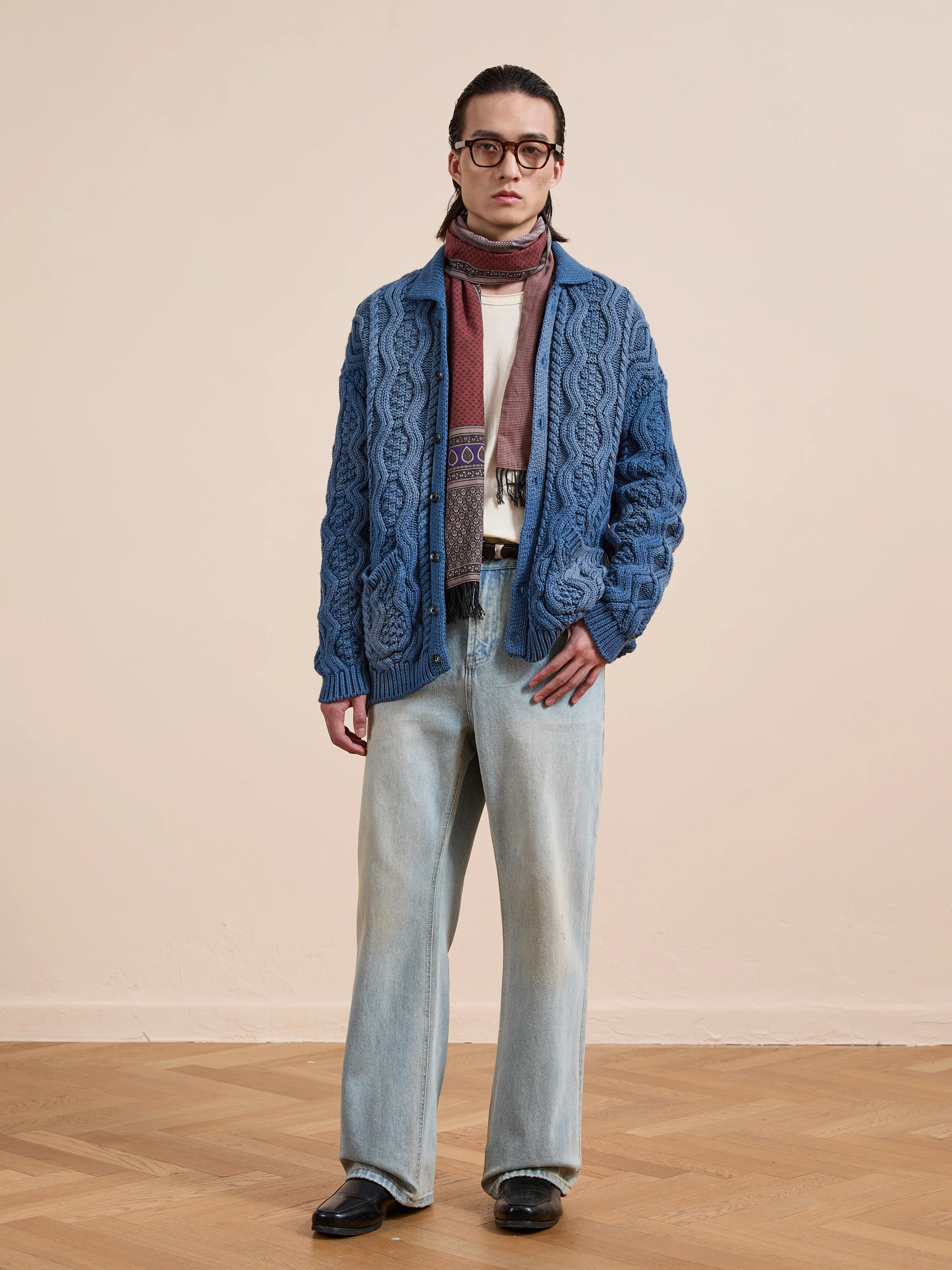 Cable Knit Buttoned Cardigan - Image 3