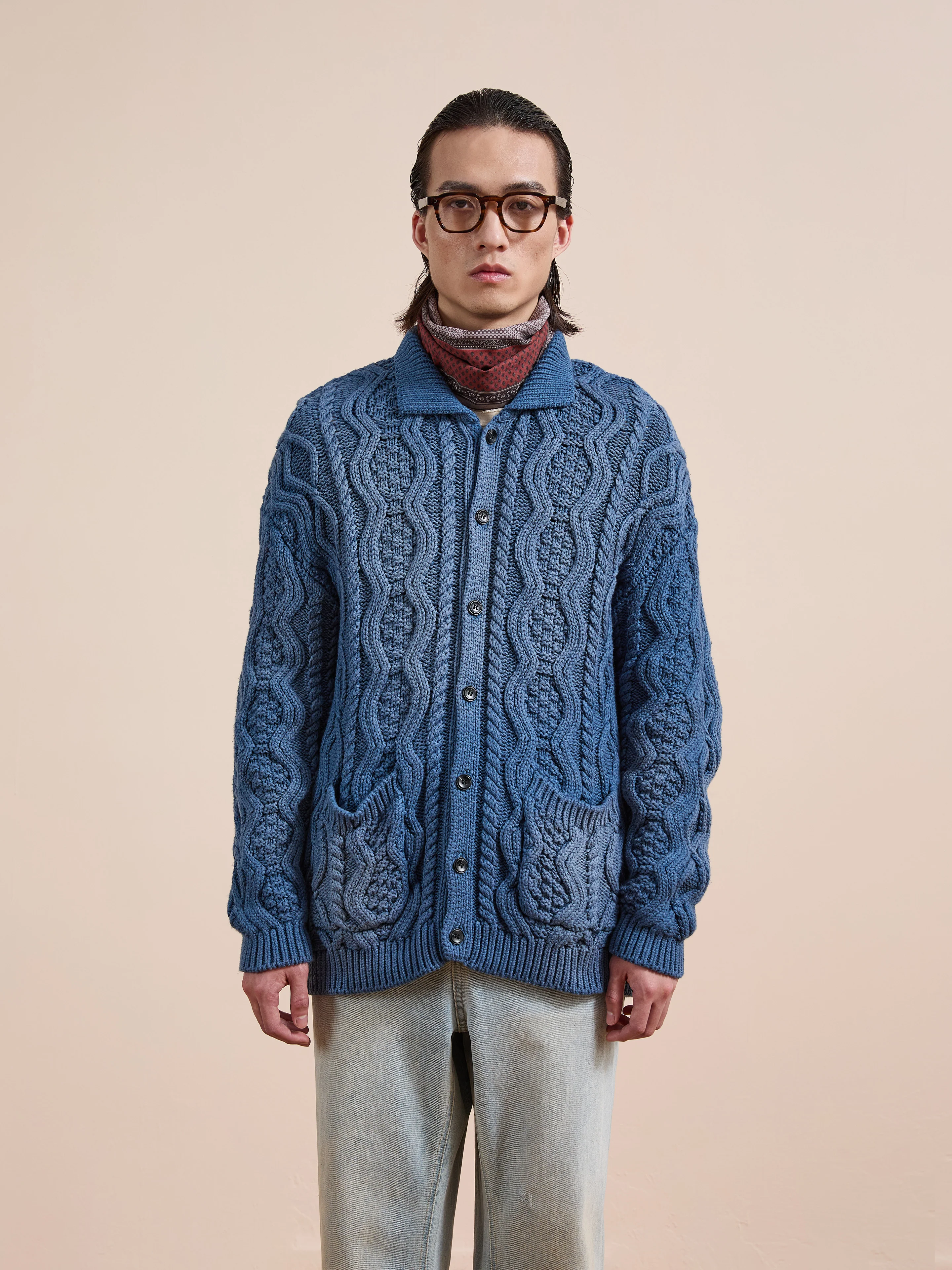 Cable Knit Buttoned Cardigan - Image 8