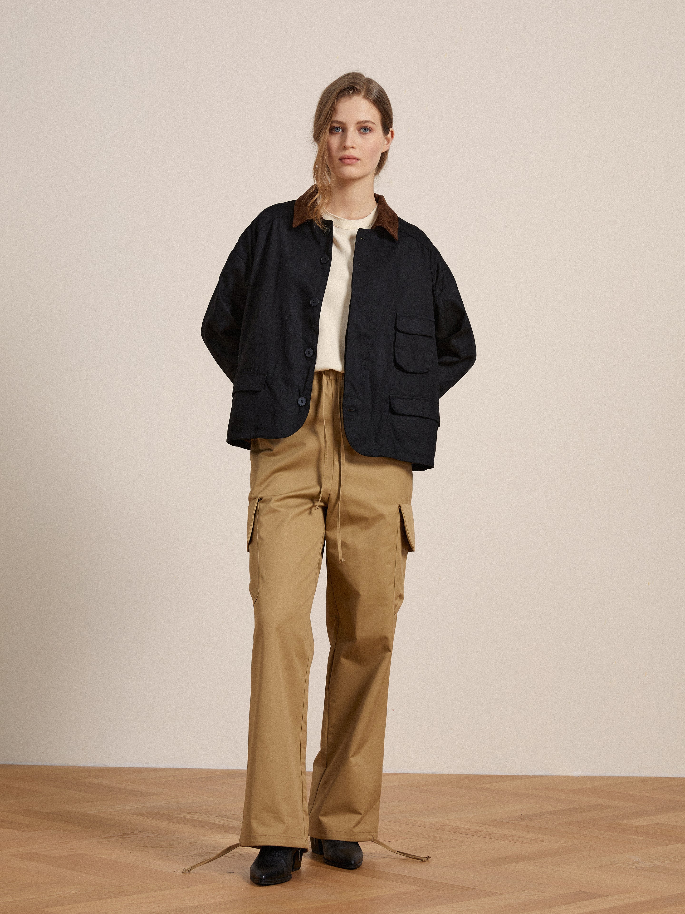Twill Cargo Drawstring Pants - Image 4