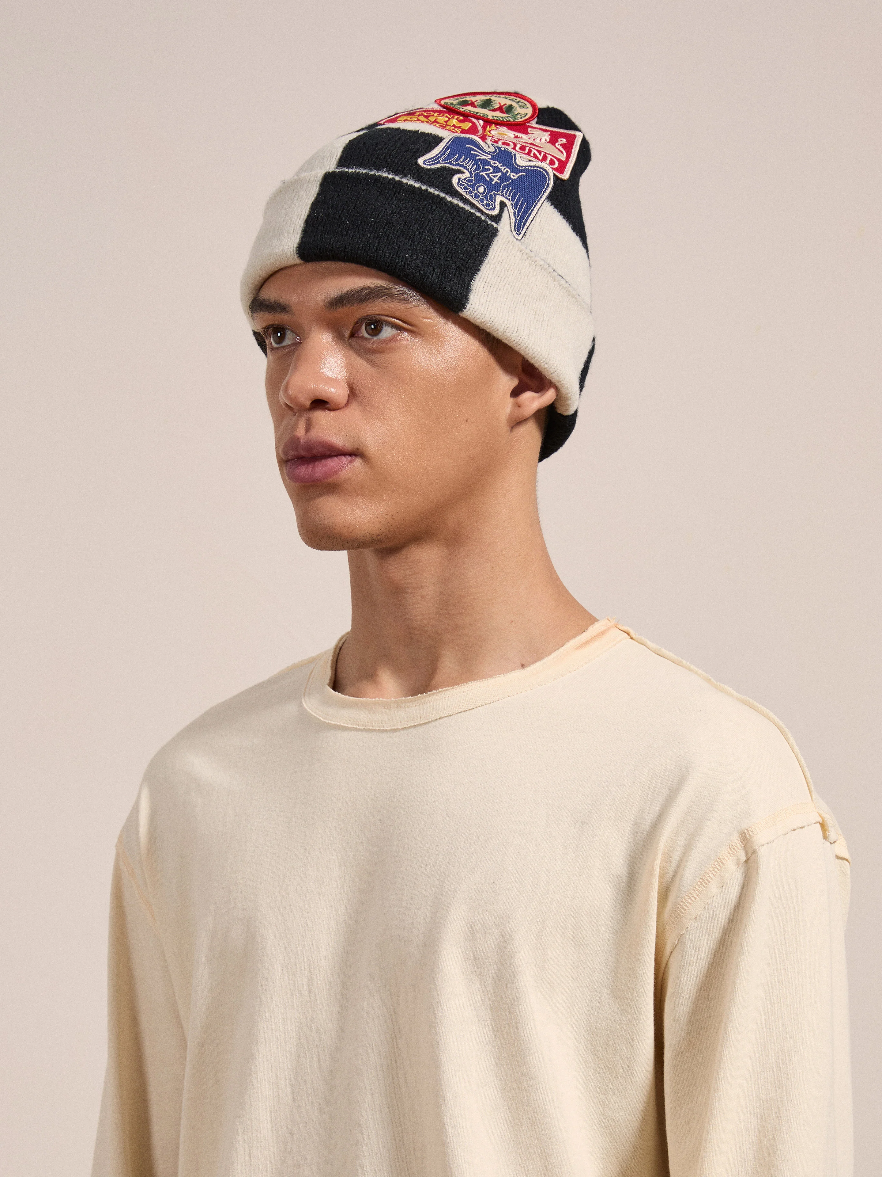 Check Multi Patch Beanie - Image 4