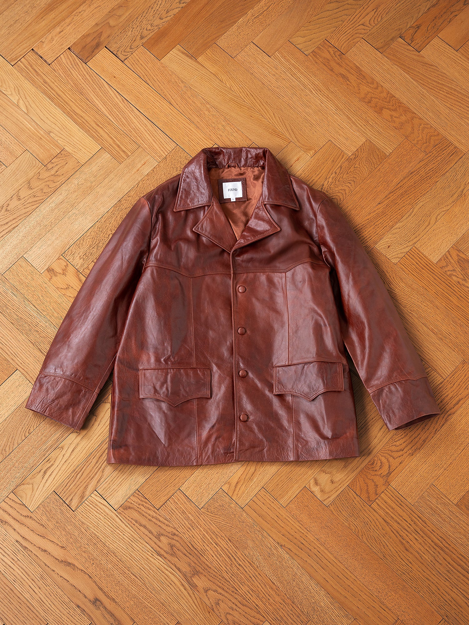 Claret Western Oversized Leather Blazer - Image 16