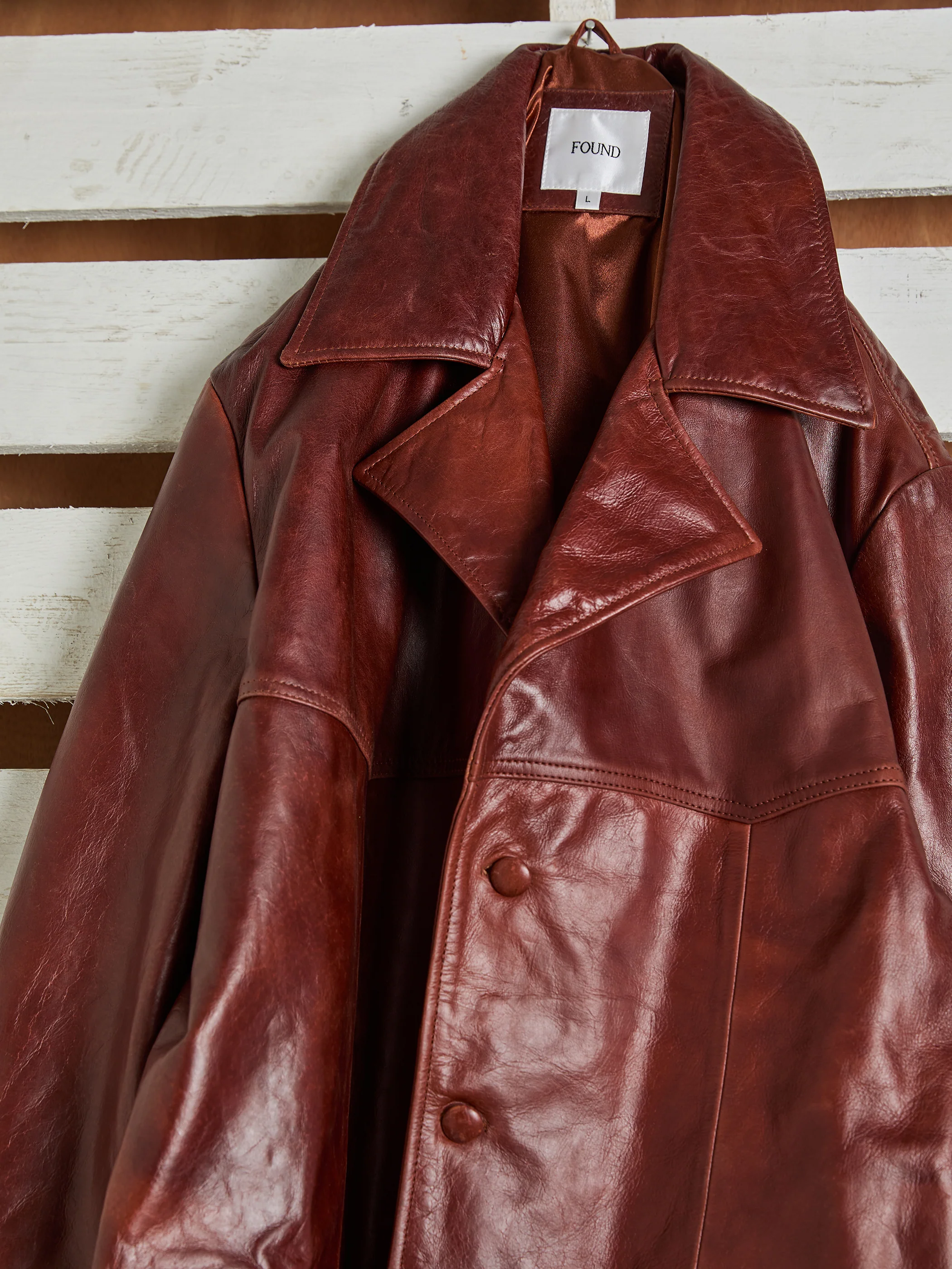 Claret Western Oversized Leather Blazer - Image 4