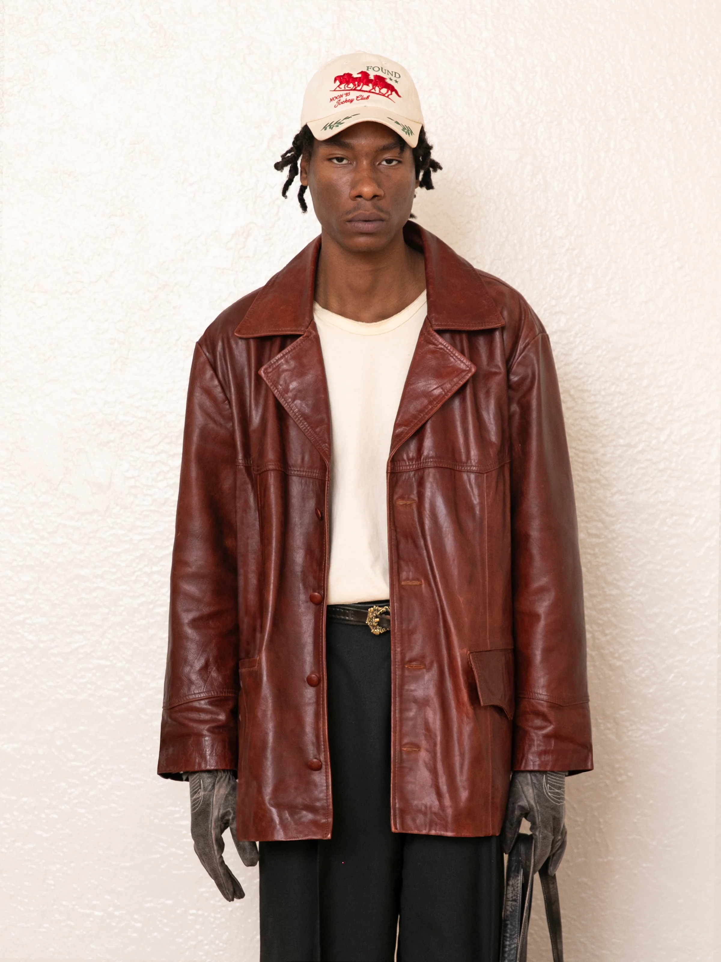 Claret Western Oversized Leather Blazer - Image 6