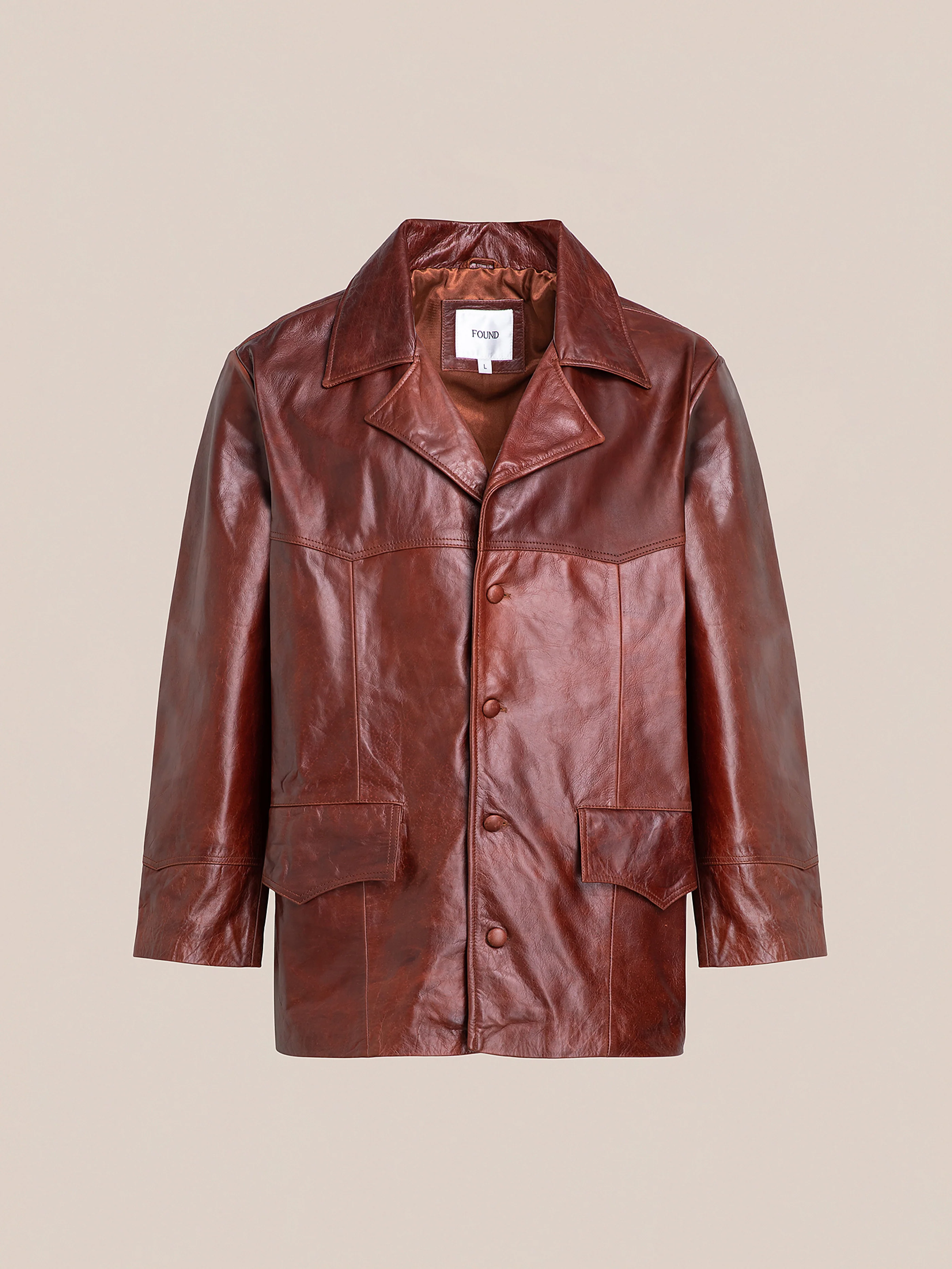 Claret Western Oversized Leather Blazer - Image 8
