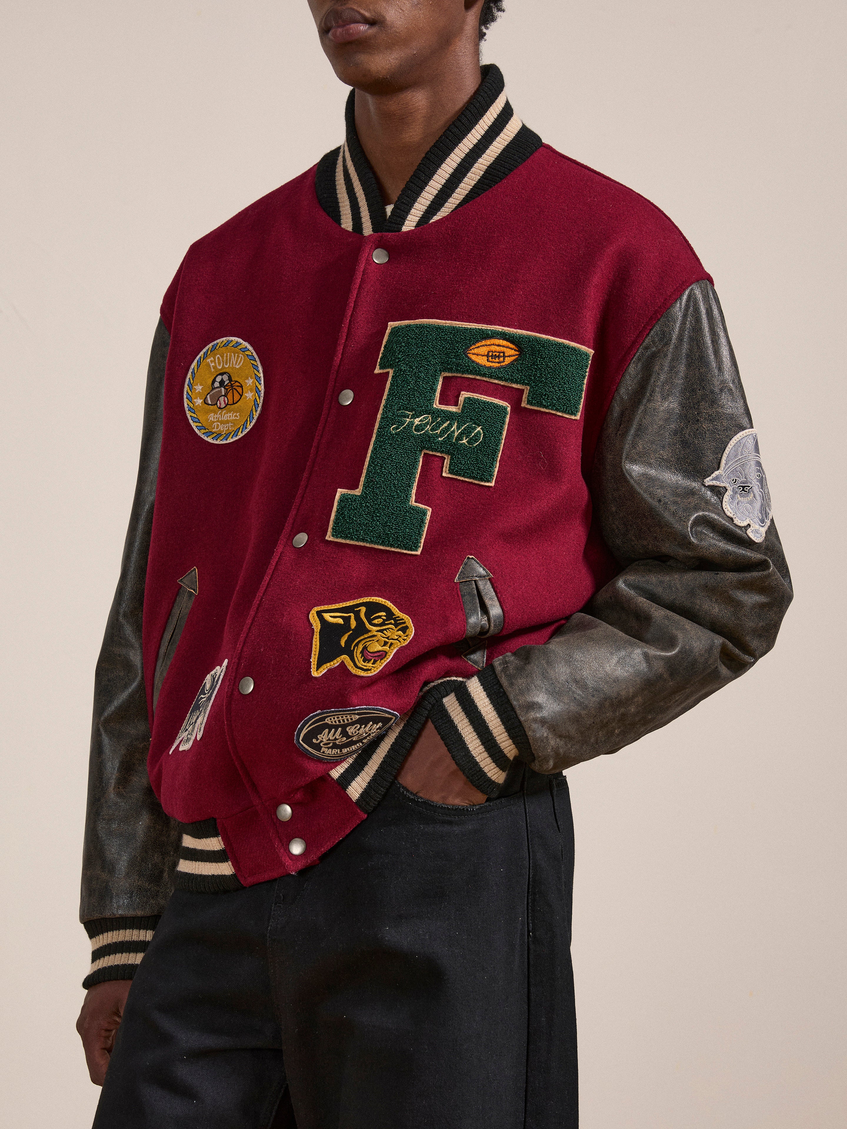 Crimson Letterman Jacket - Image 4