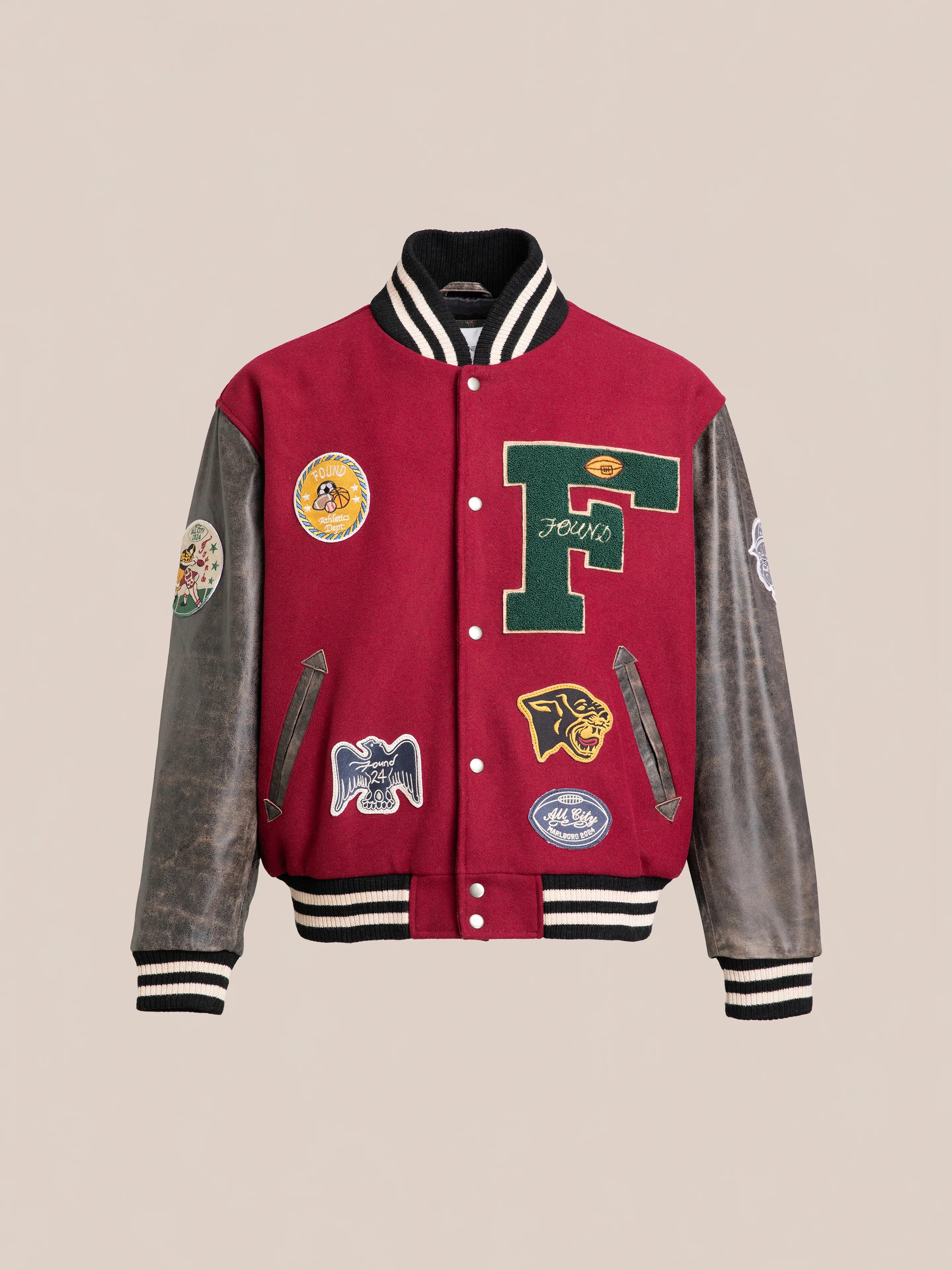 Crimson Letterman Jacket - Image 5