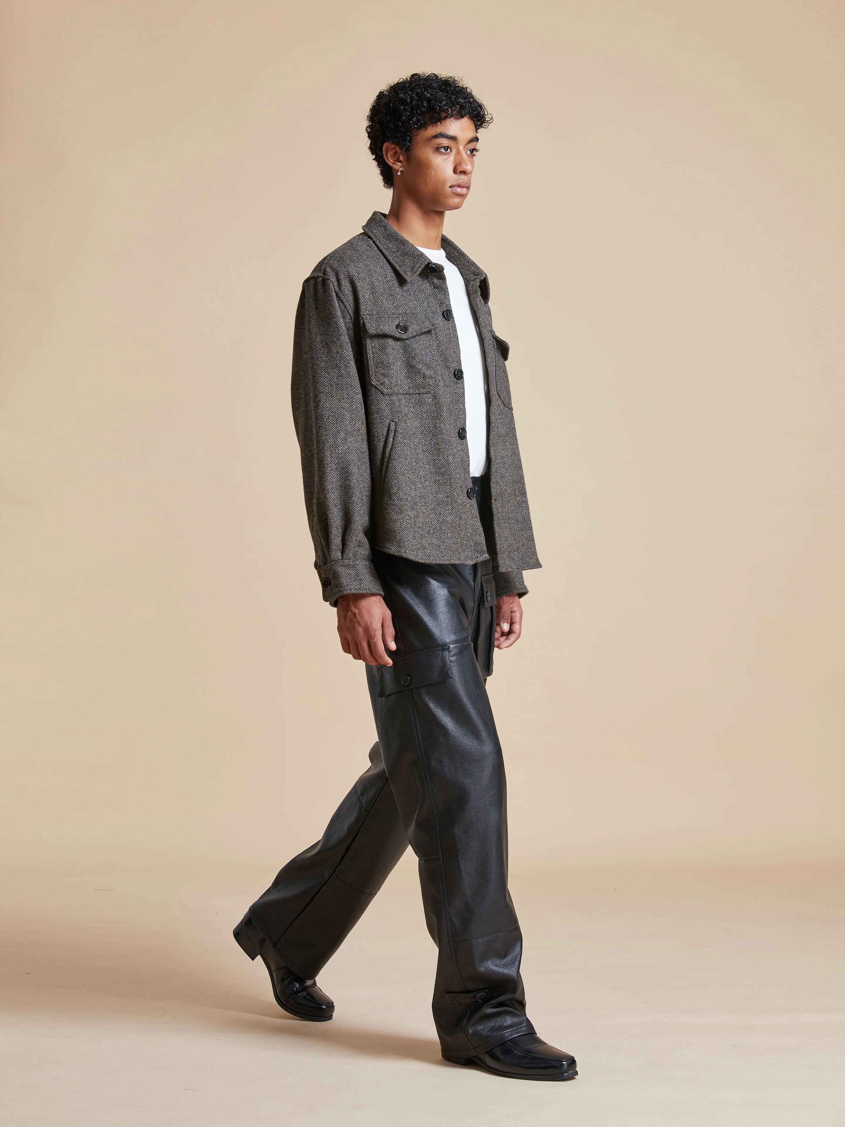 Raven Herringbone Overshirt - Image 11