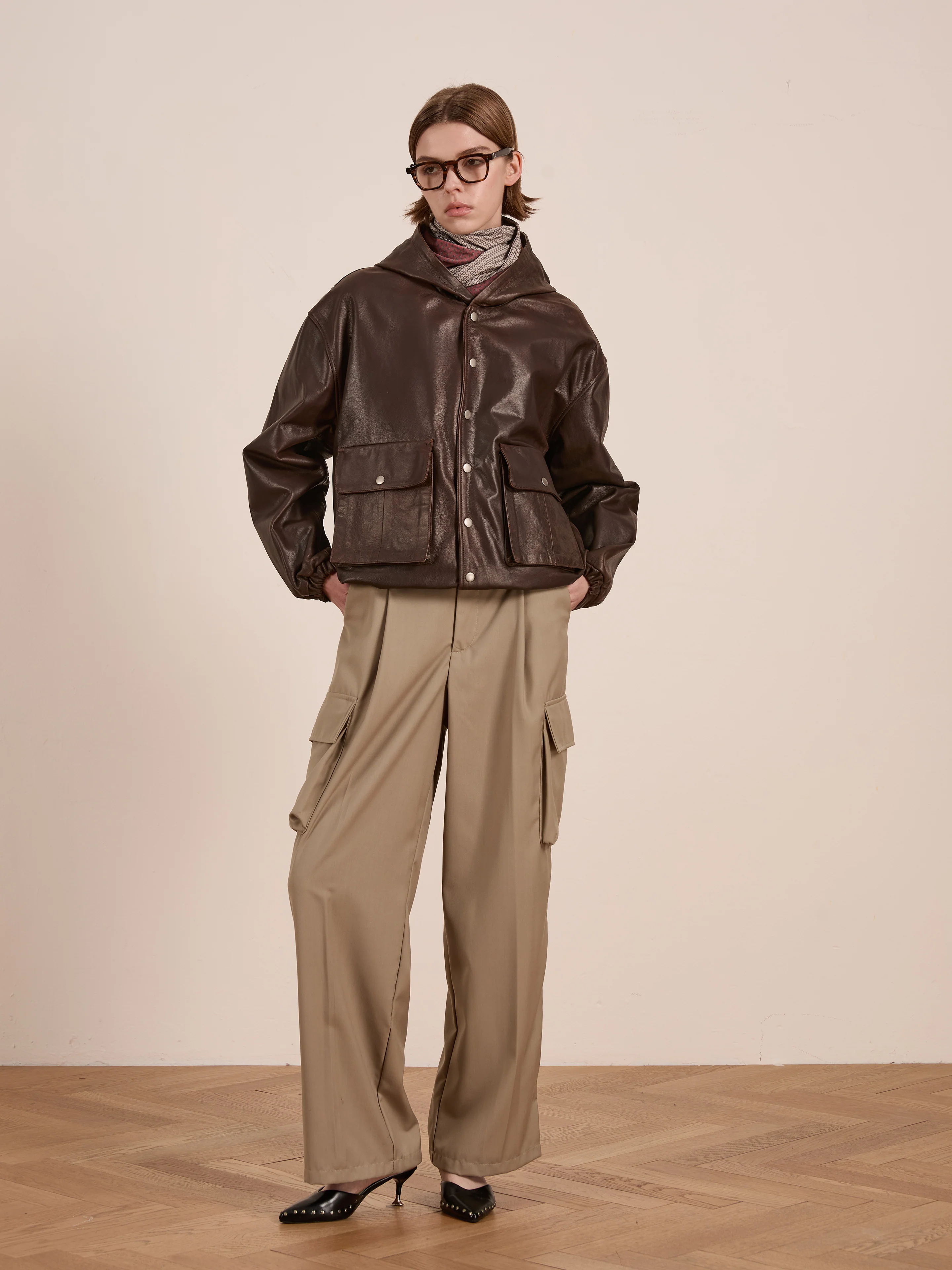 Dusk Distressed Genuine Leather Hoodie - Image 12