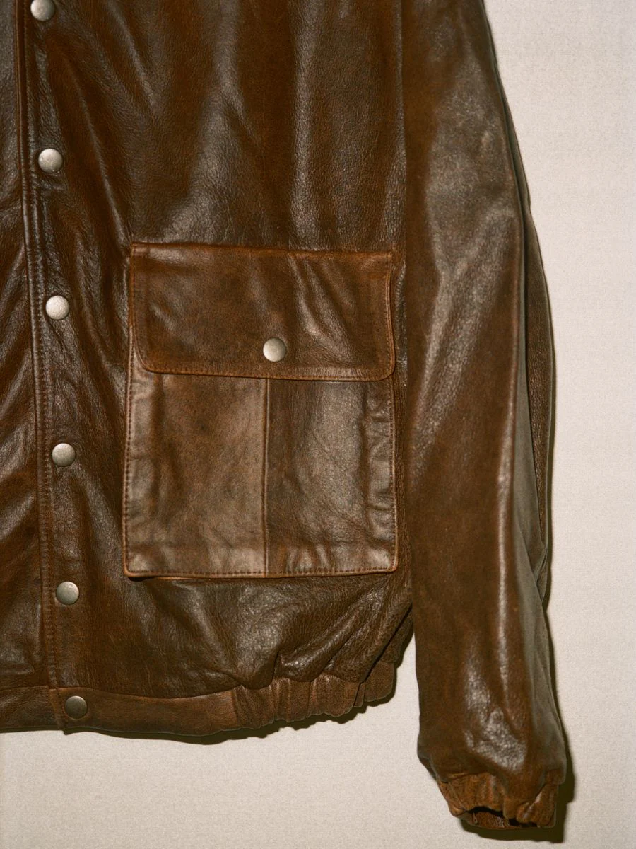 Dusk Distressed Genuine Leather Hoodie - Image 13