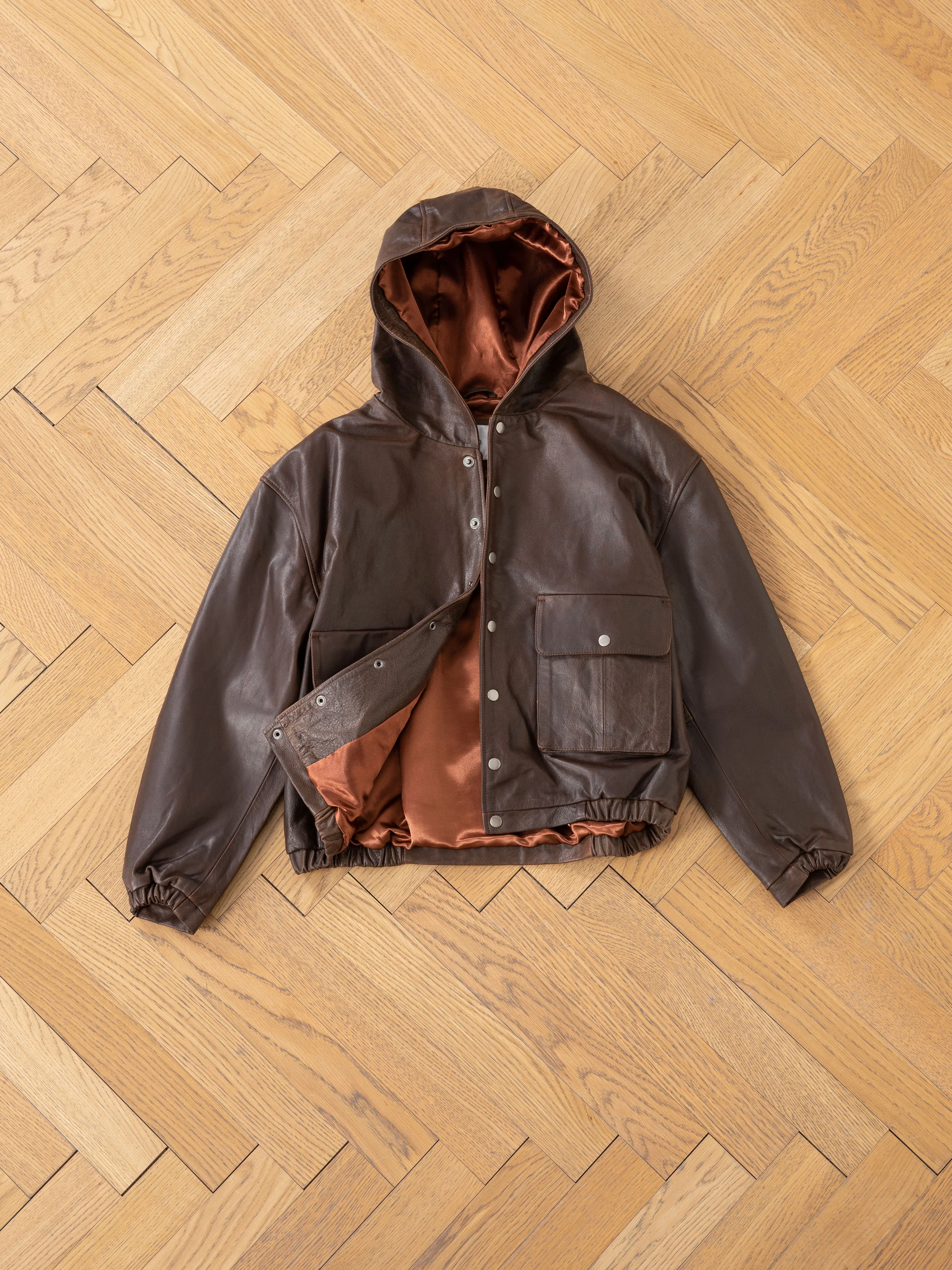 Dusk Distressed Genuine Leather Hoodie - Image 19