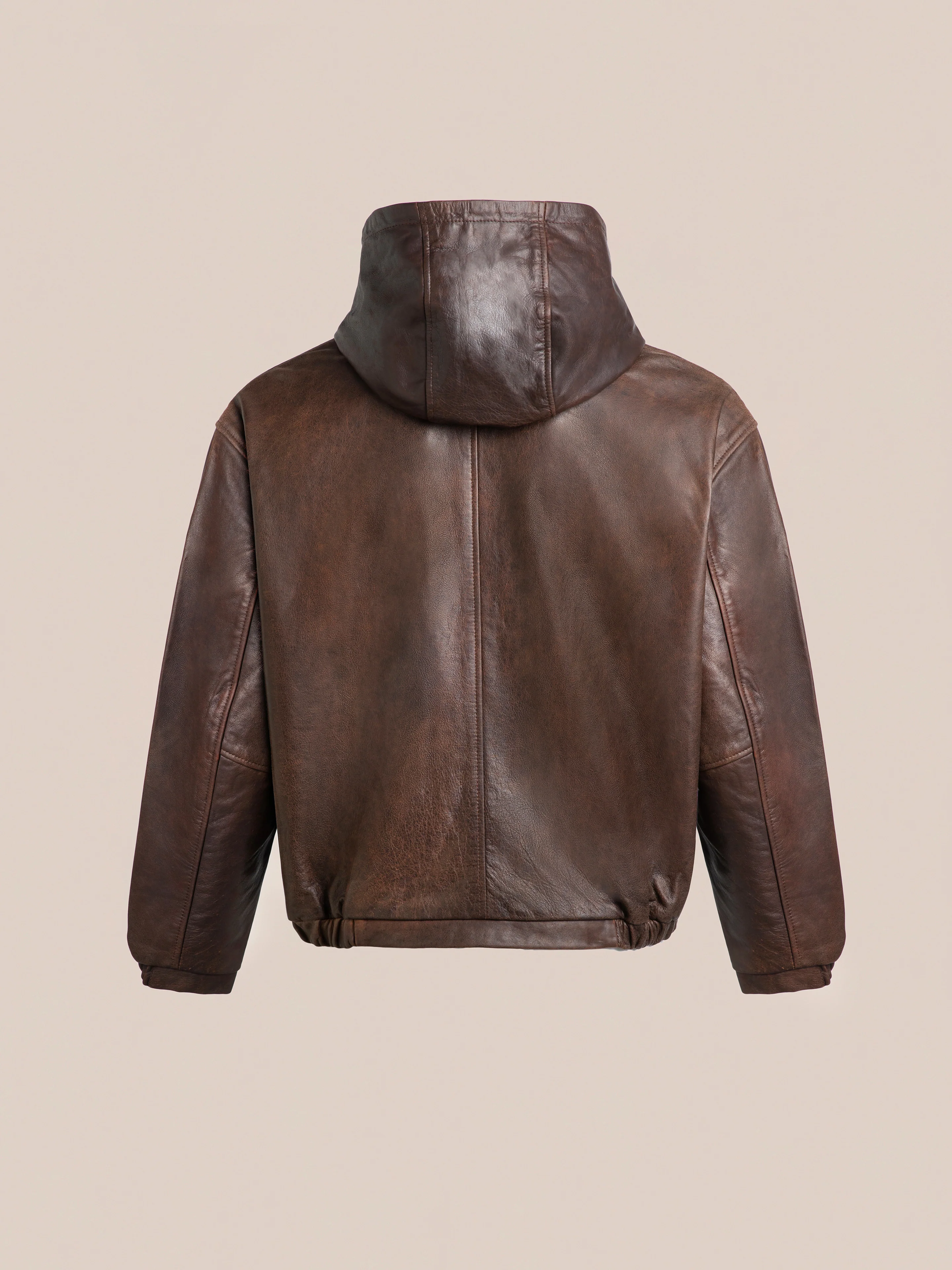 Dusk Distressed Genuine Leather Hoodie - Image 8