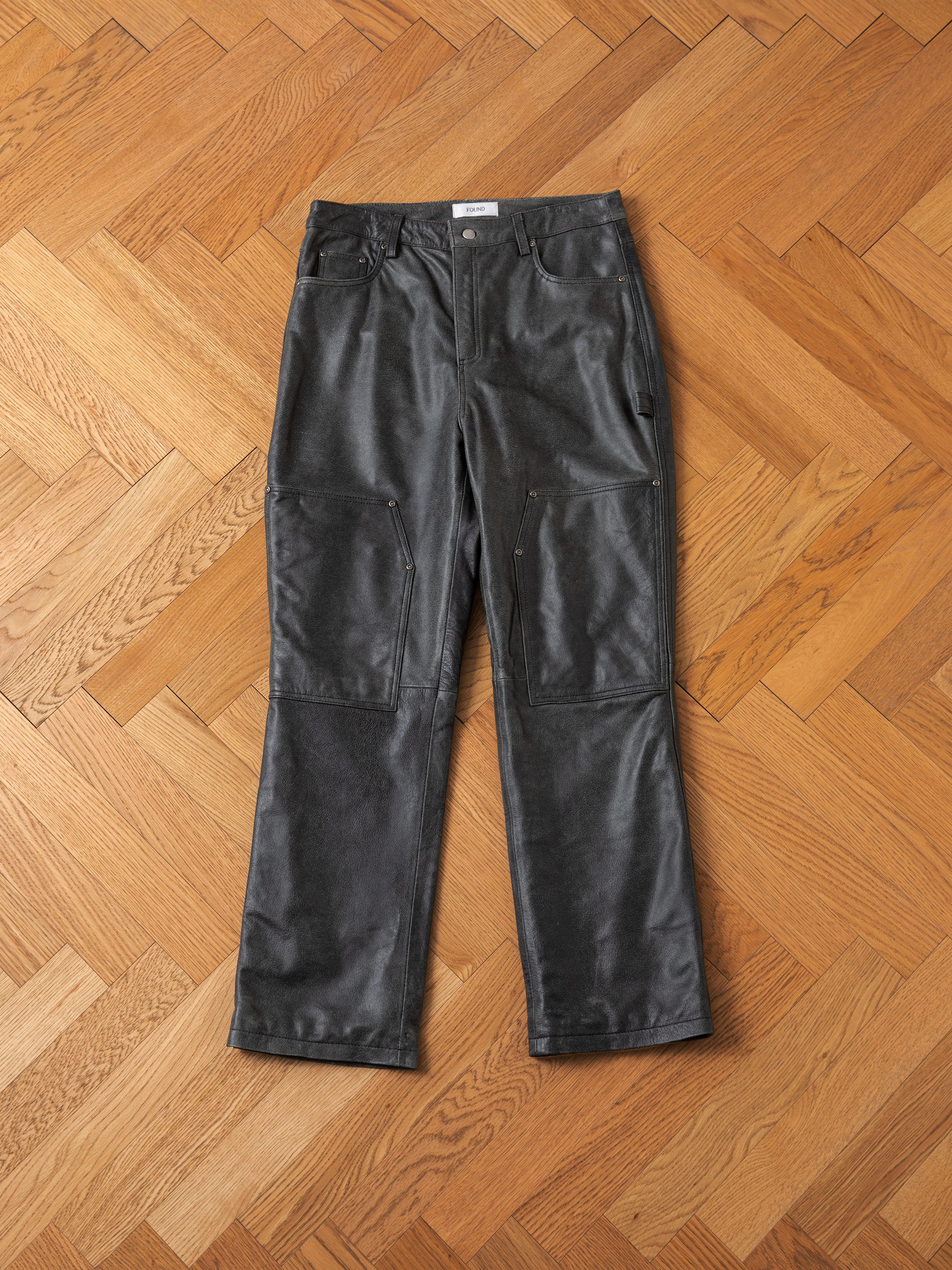 Distressed Genuine Leather Carpenter Pants - Image 10