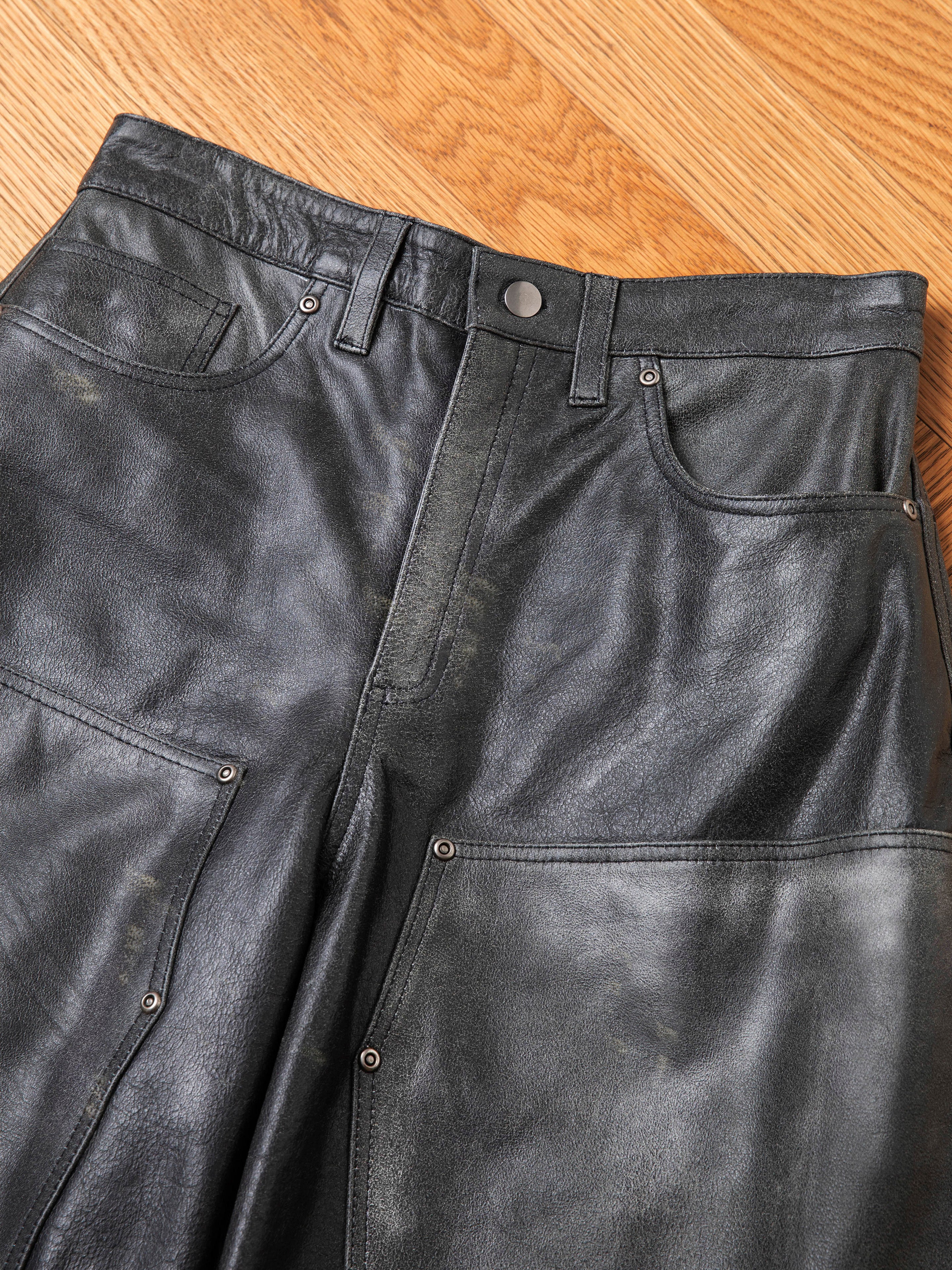 Distressed Genuine Leather Carpenter Pants - Image 12
