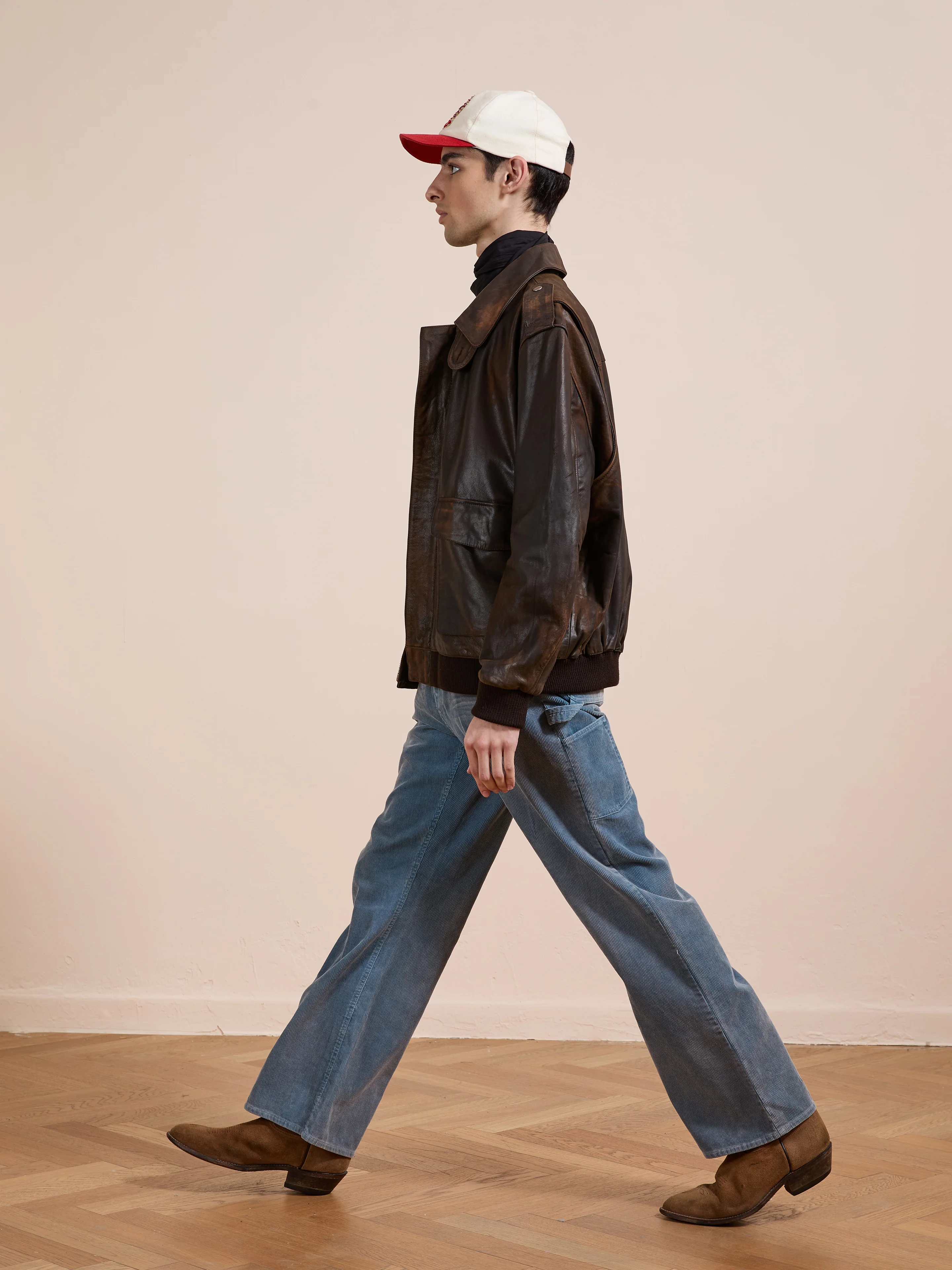 Distressed Leather Flight Jacket - Image 15