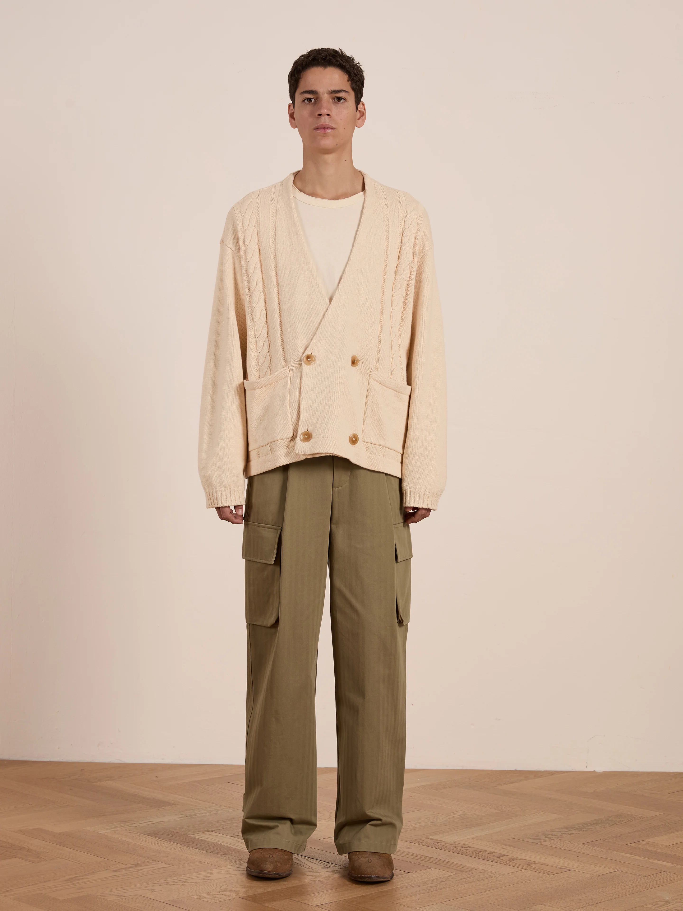 Double Breasted Knit Cardigan - Image 3