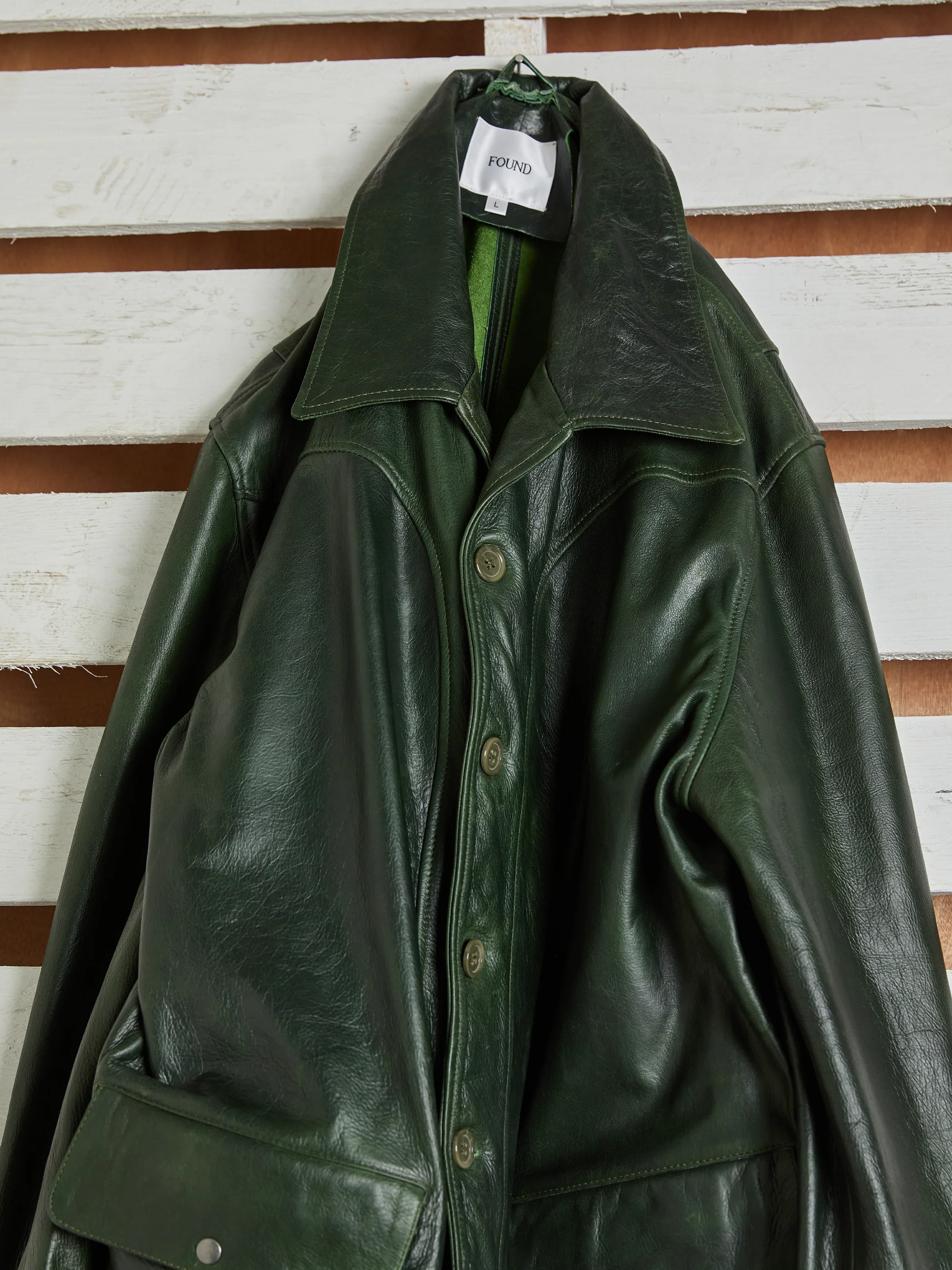 Emerald Leather Jacket - Image 3