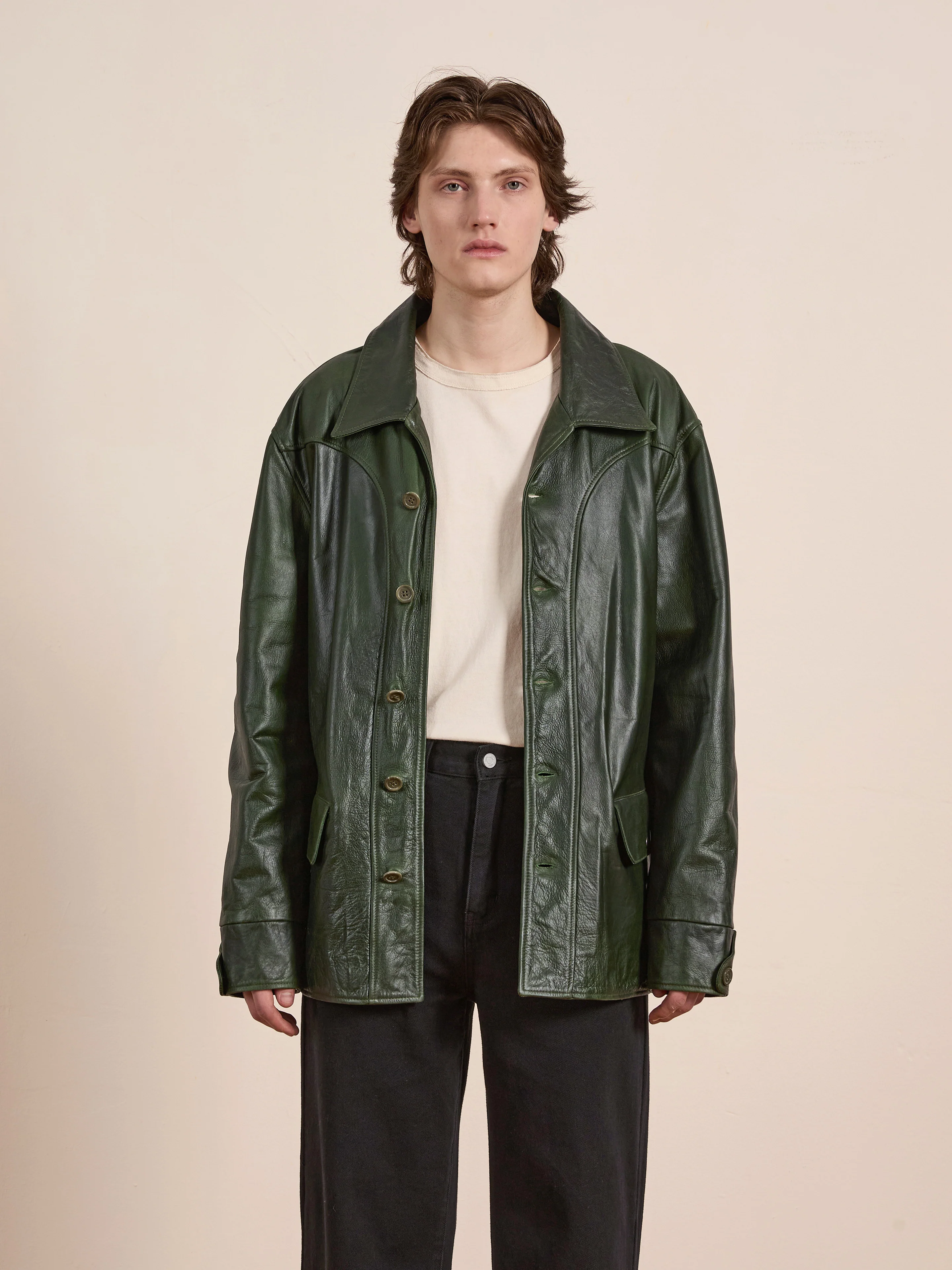 Emerald Leather Jacket - Image 4