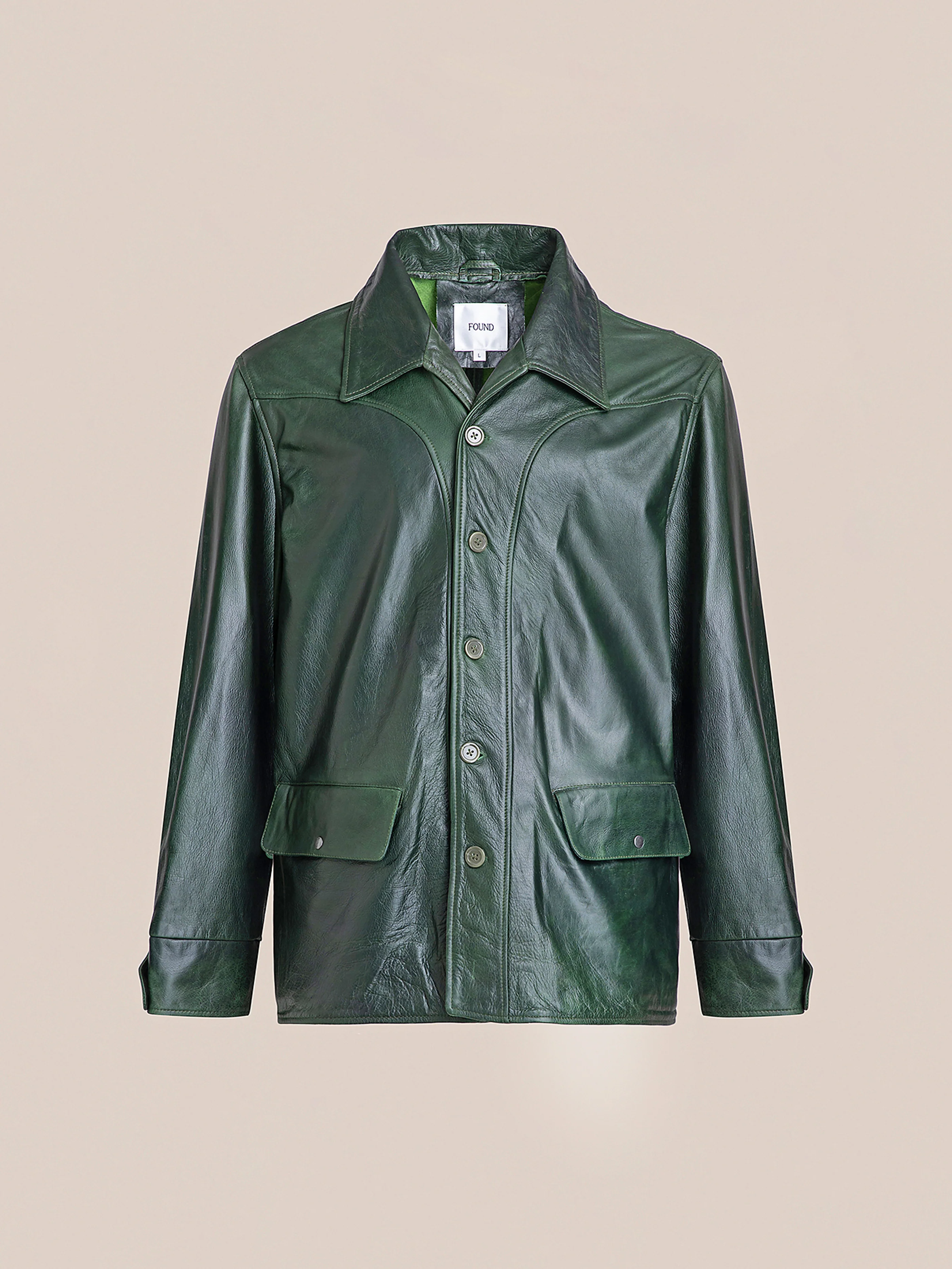 Emerald Leather Jacket - Image 7