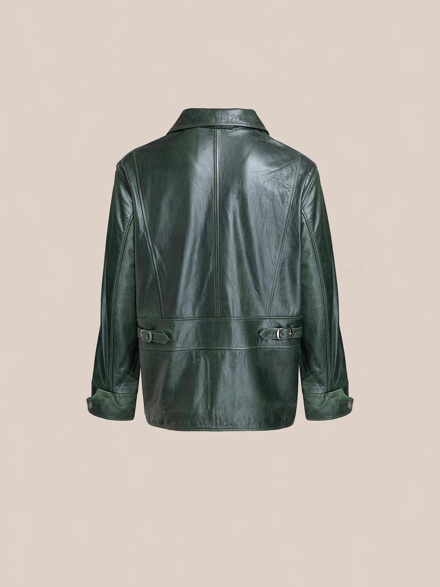Emerald Leather Jacket - Image 8