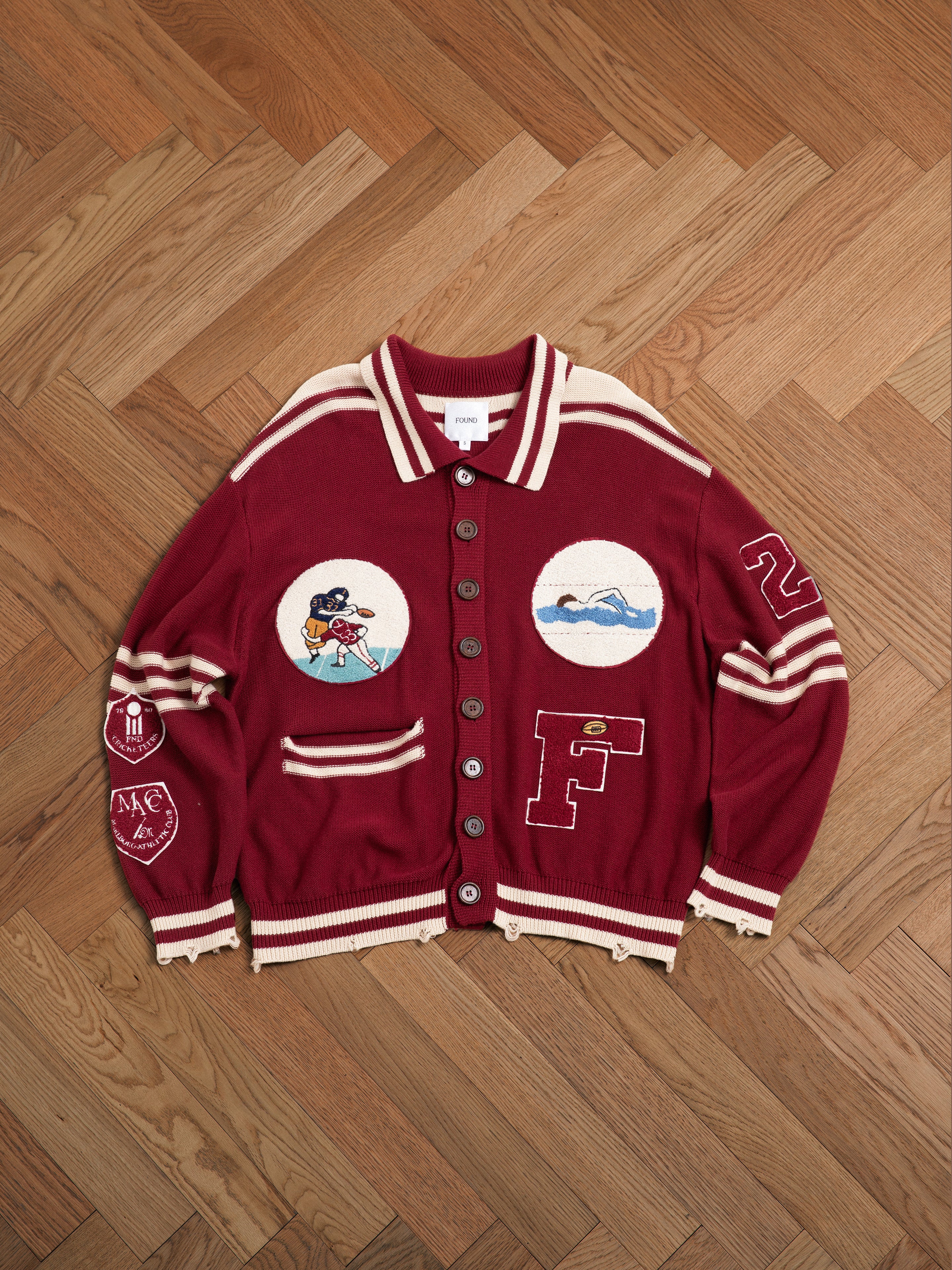 Fin Varsity Patch Collared Cardigan - Image 8