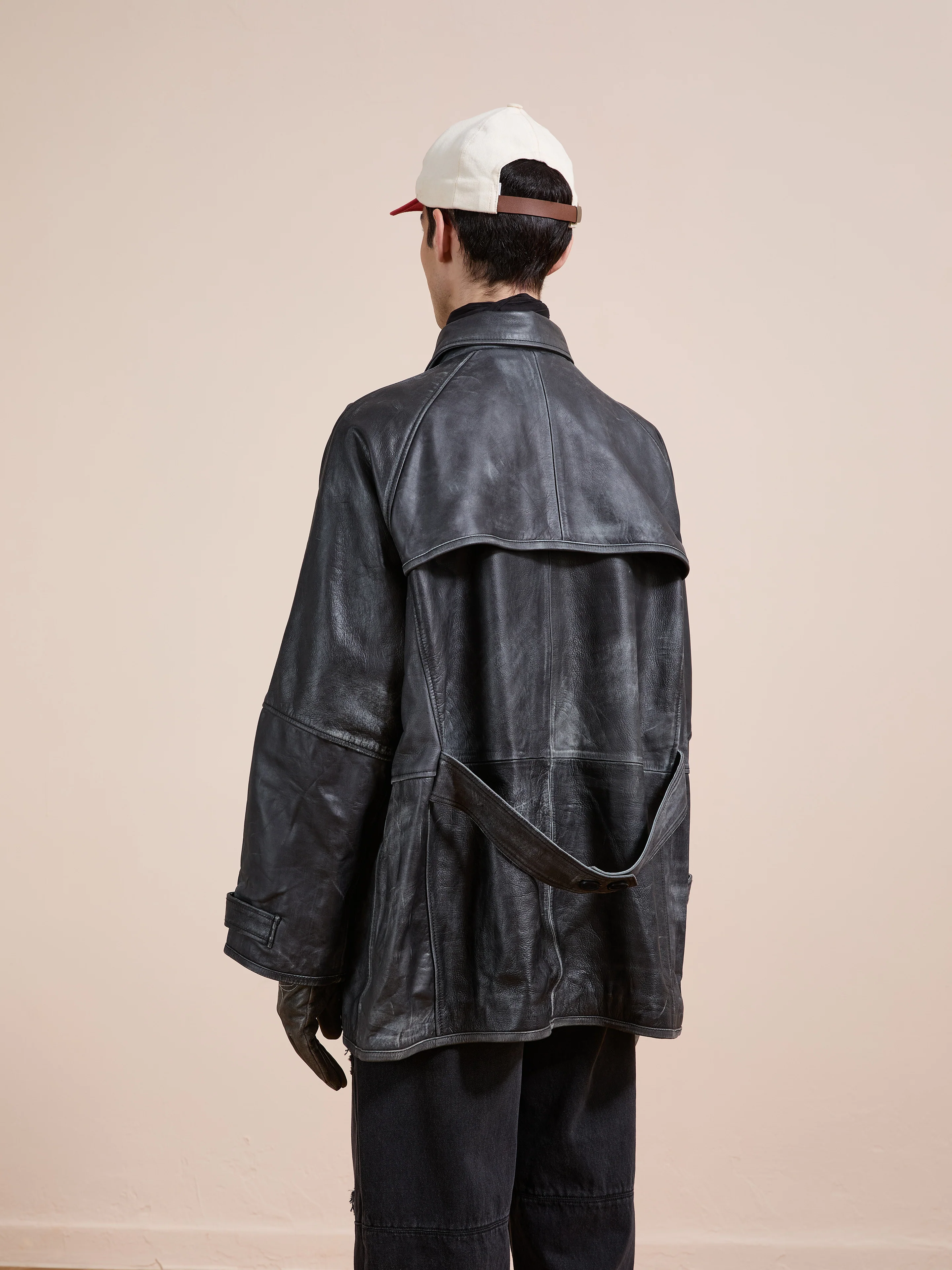 Distressed Leather Fireman Clasp Jacket - Image 18