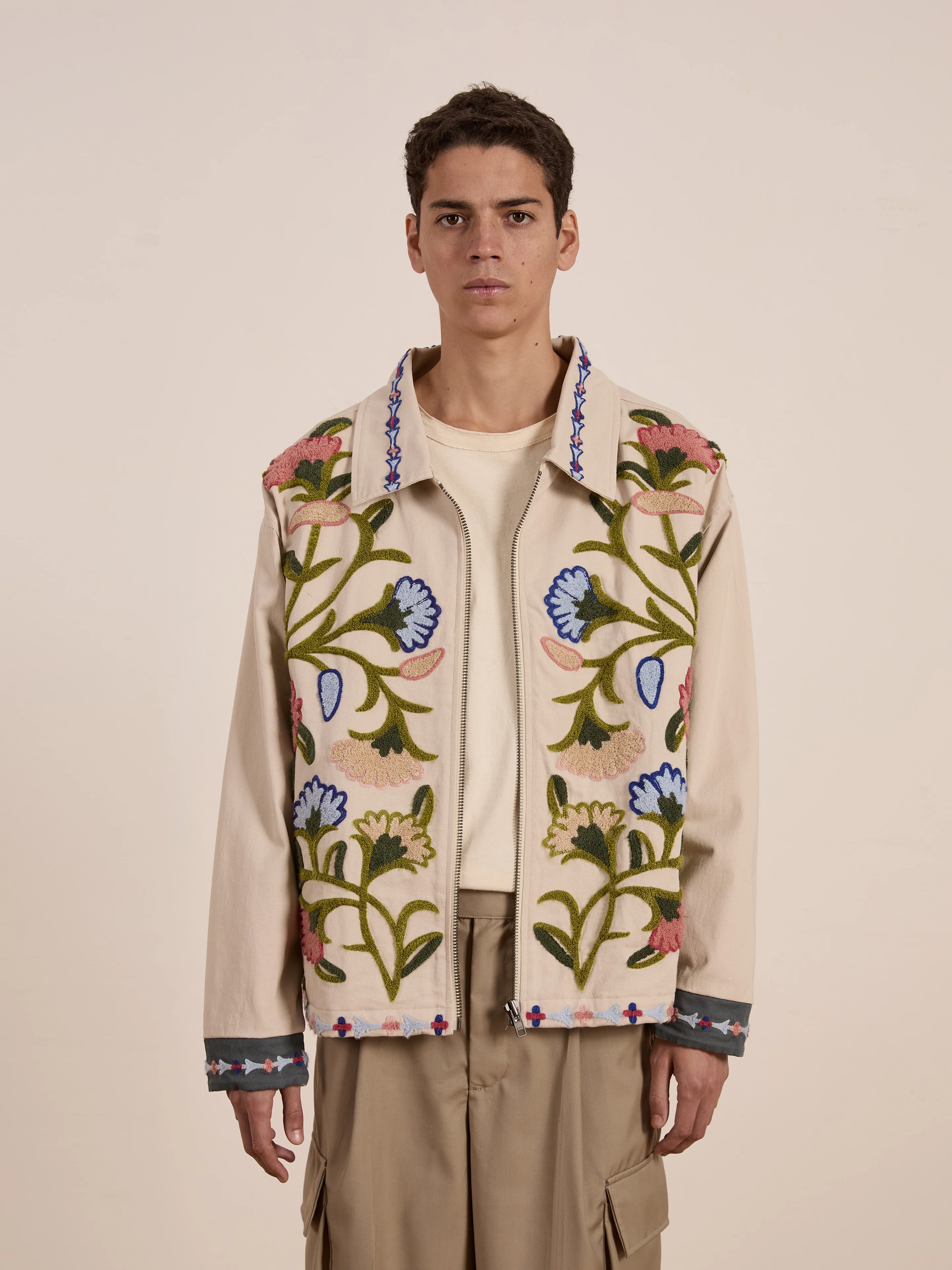 Floral Embroidered Work Jacket - Image 8