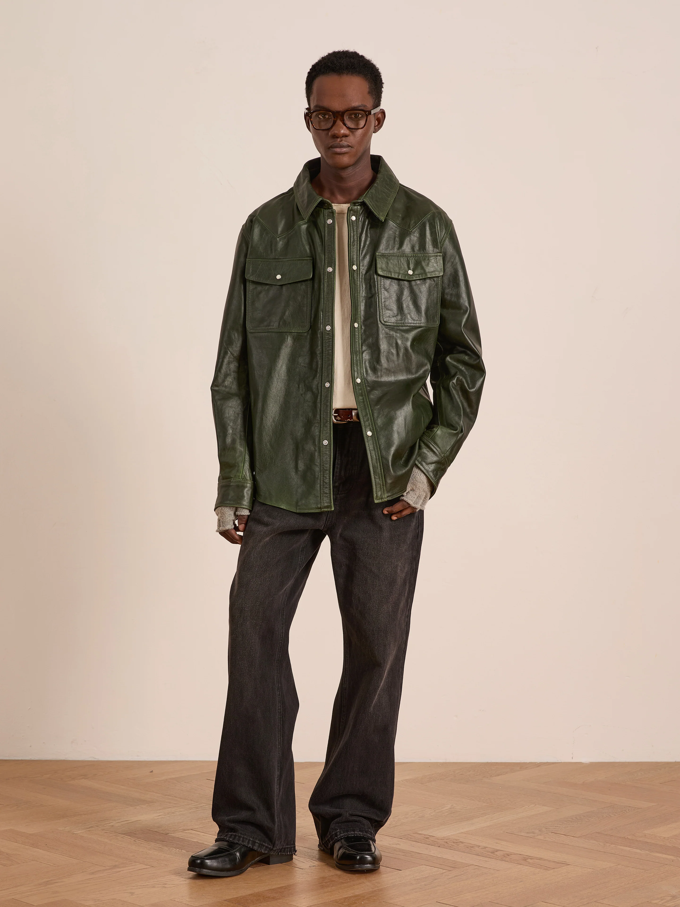 Forest Leather Western Shirt - Image 3