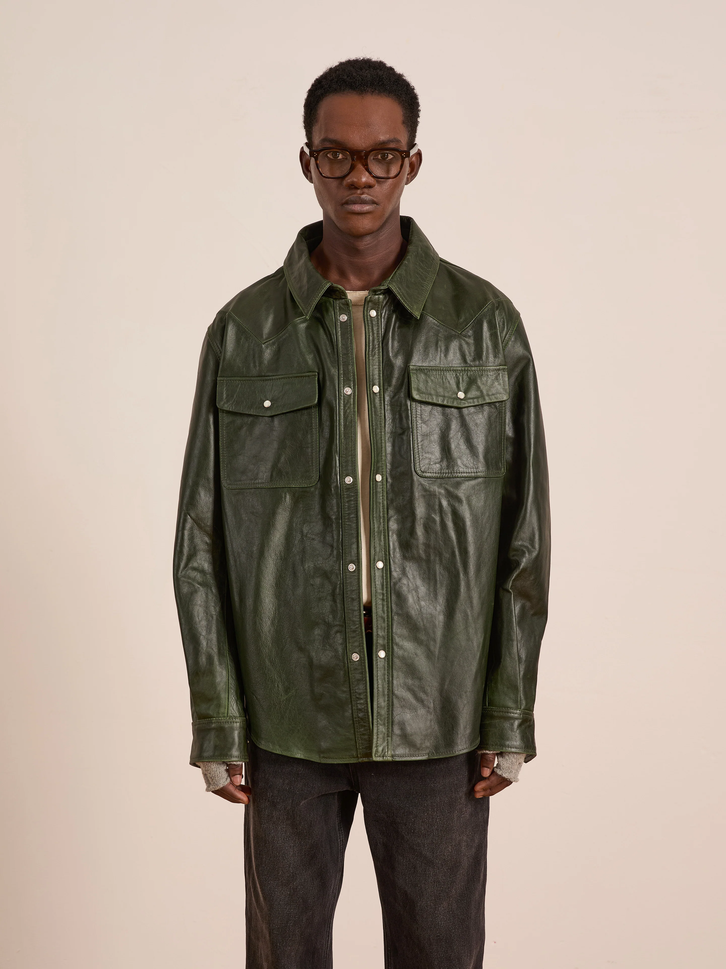 Forest Leather Western Shirt - Image 4