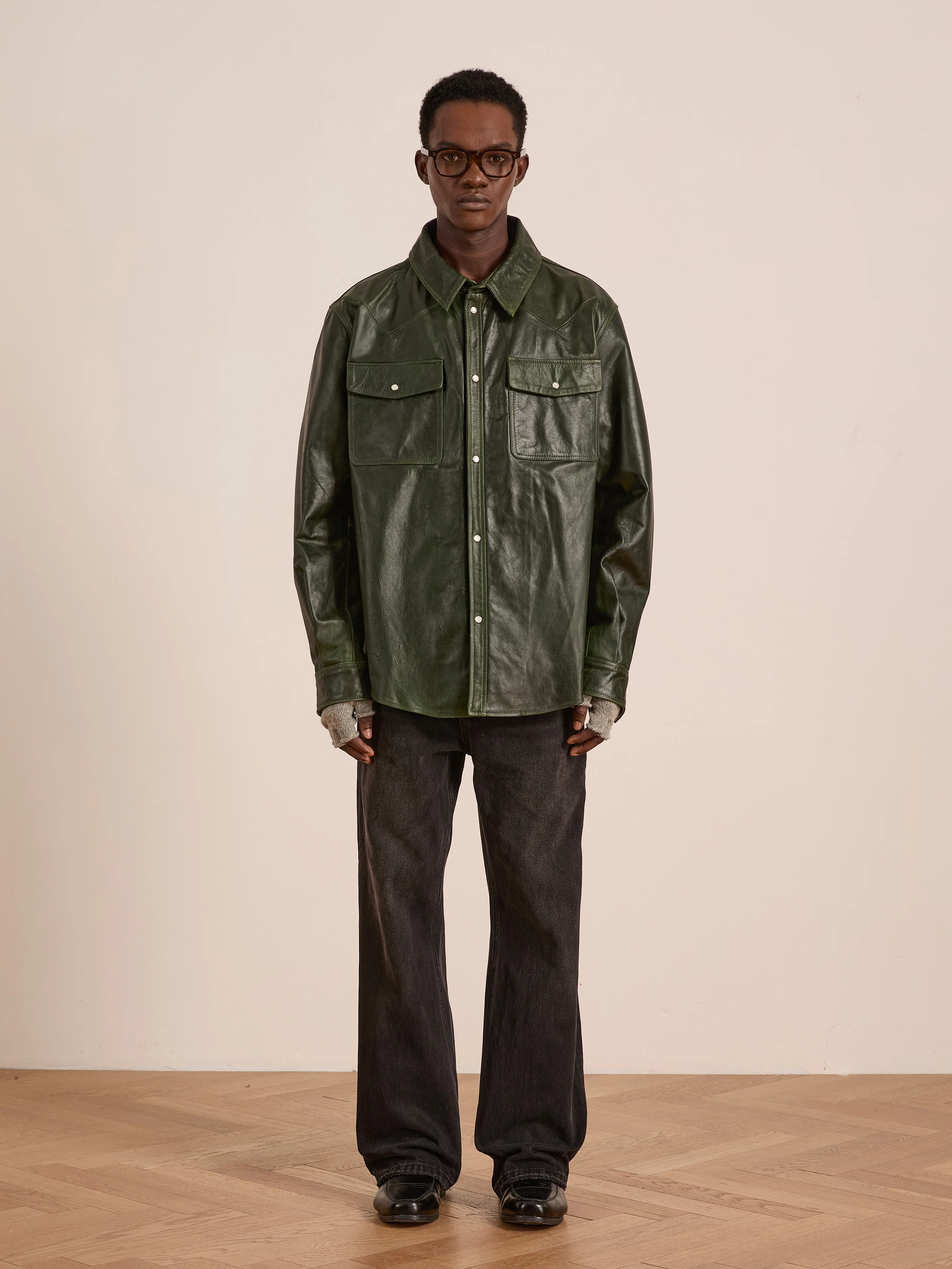 Forest Leather Western Shirt - Image 8