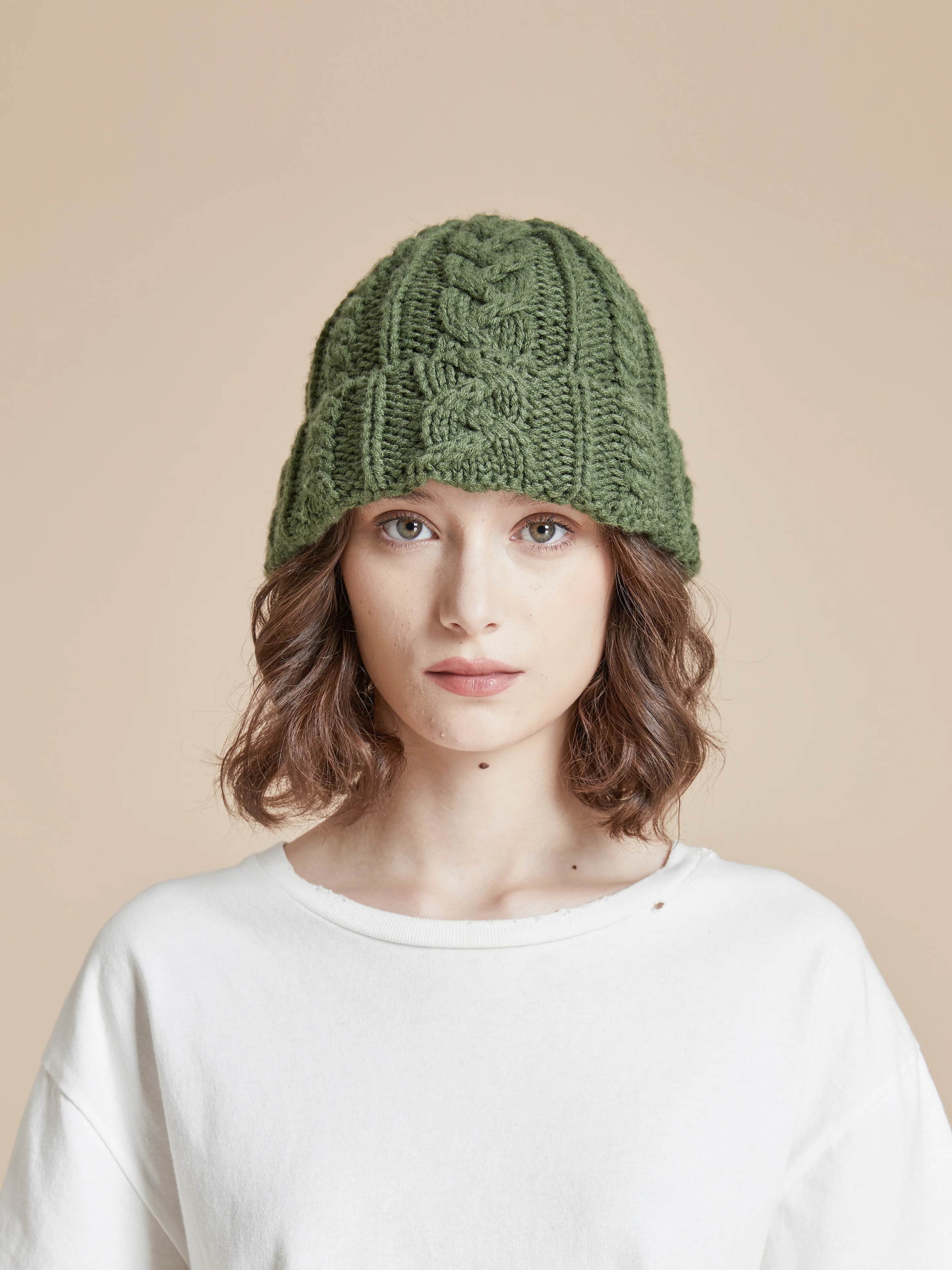 Forest Cable Knit Beanie - Image 6