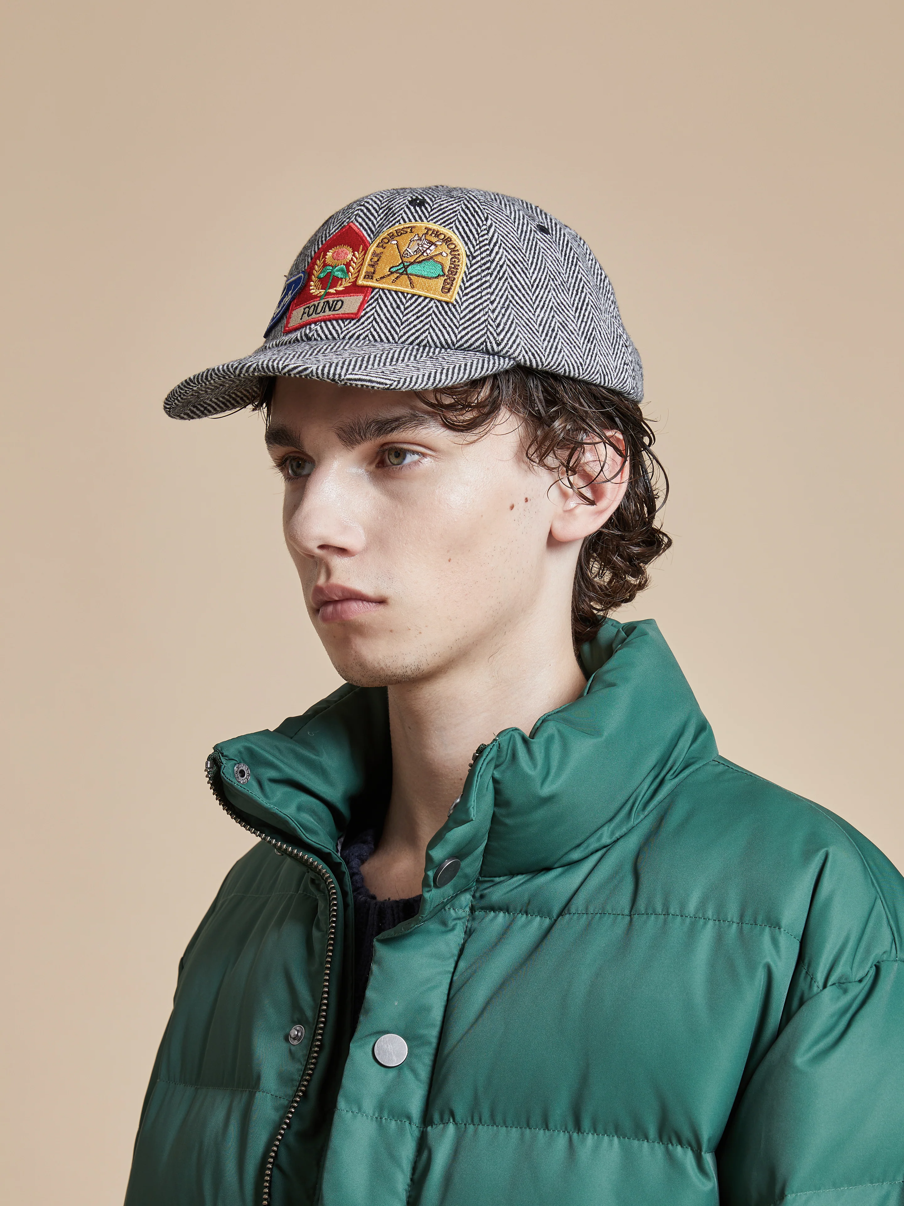Herringbone Tweed Patch Cap - Image 5