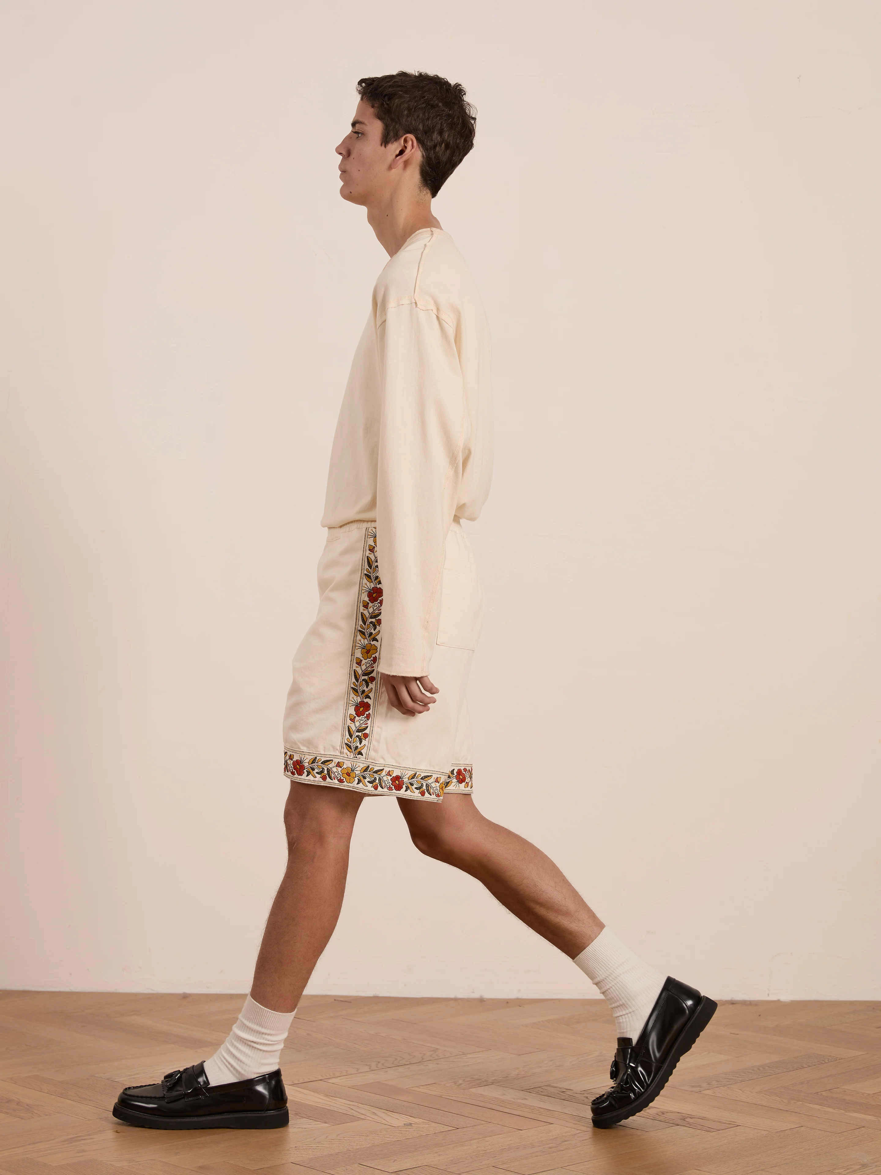 Kantha Floral Work Shorts - Image 7