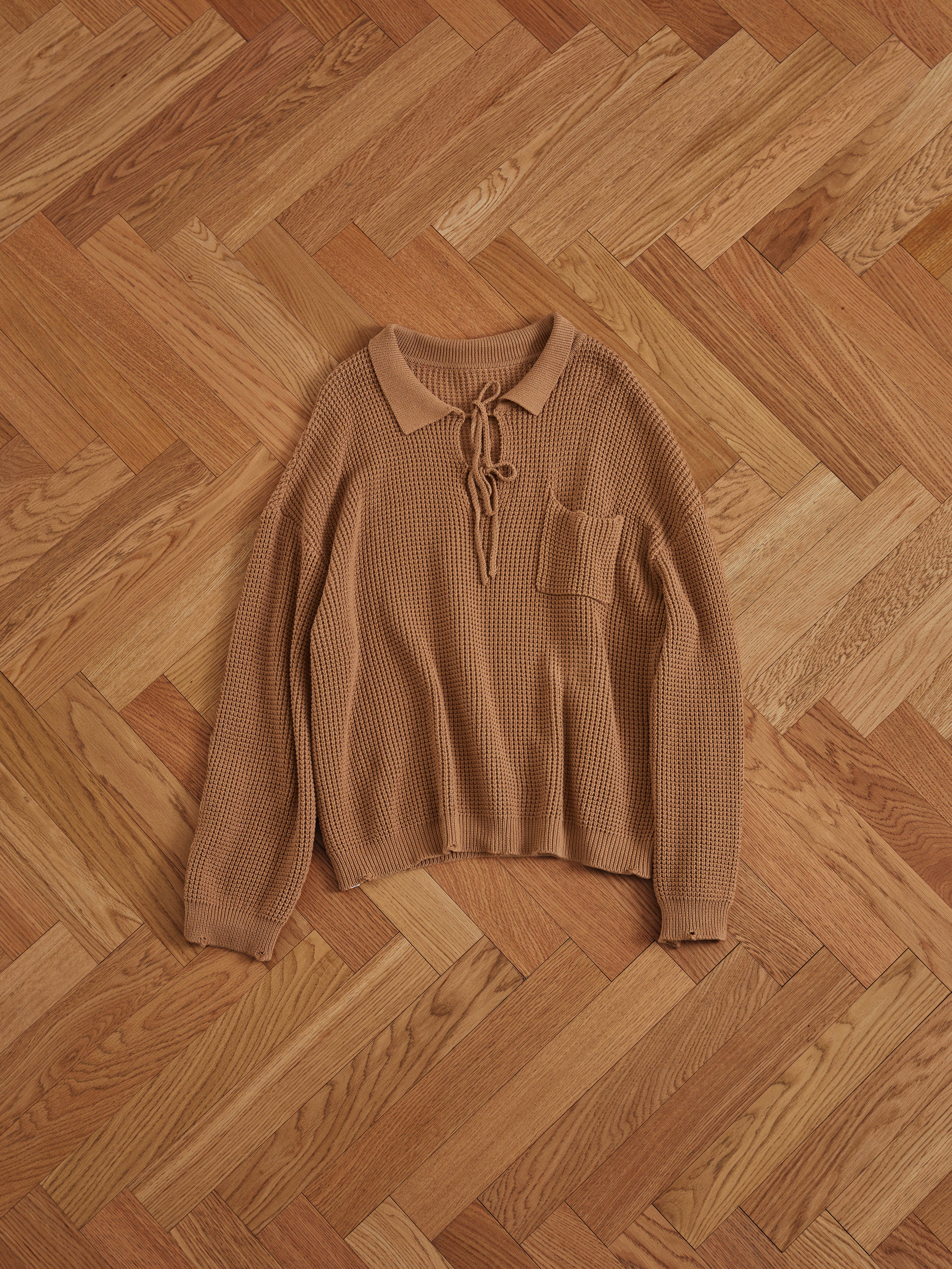 Tie-Collar Knit Sweater - Image 9