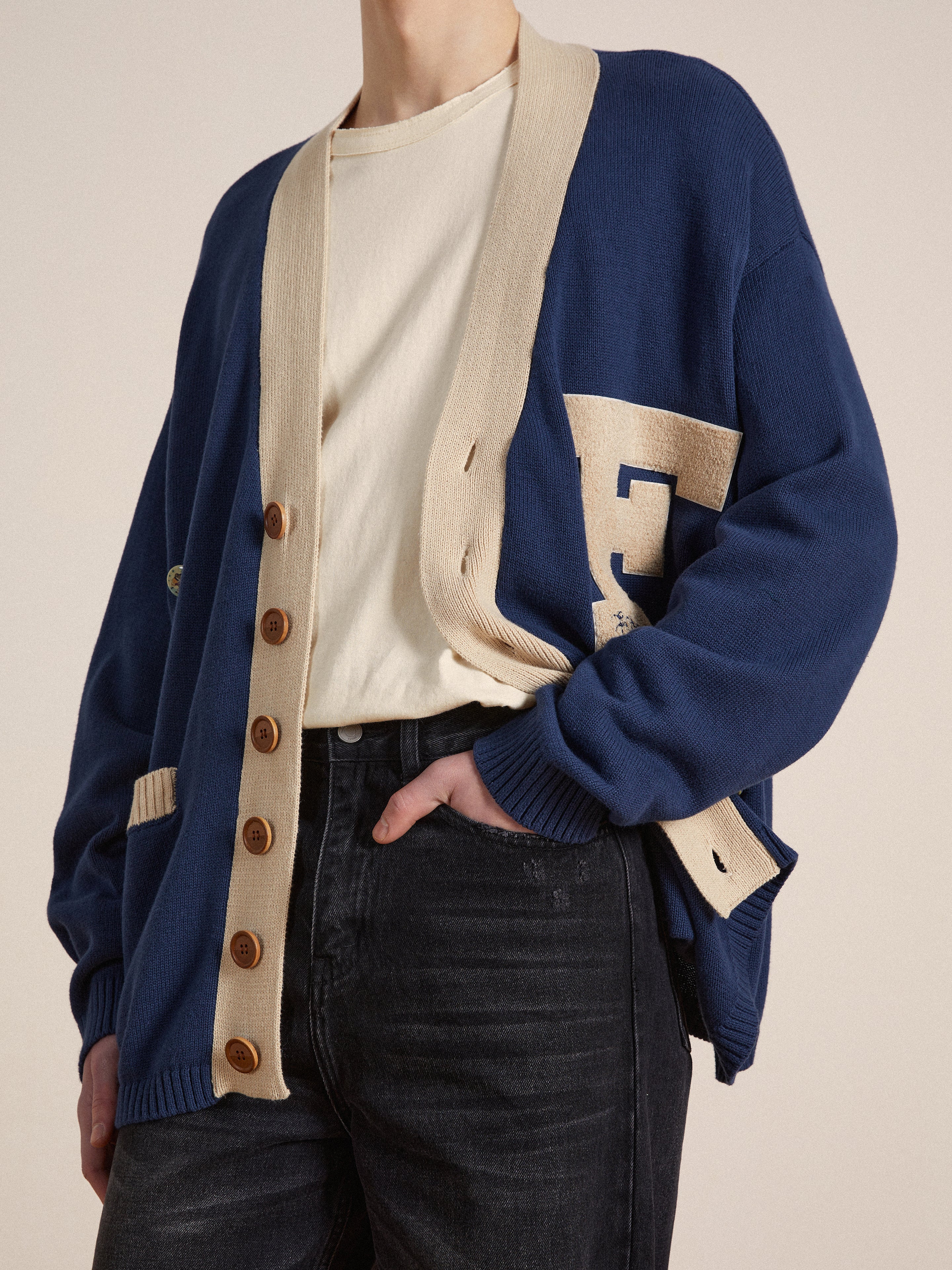 Laleh Varsity Contrast Cardigan - Image 4