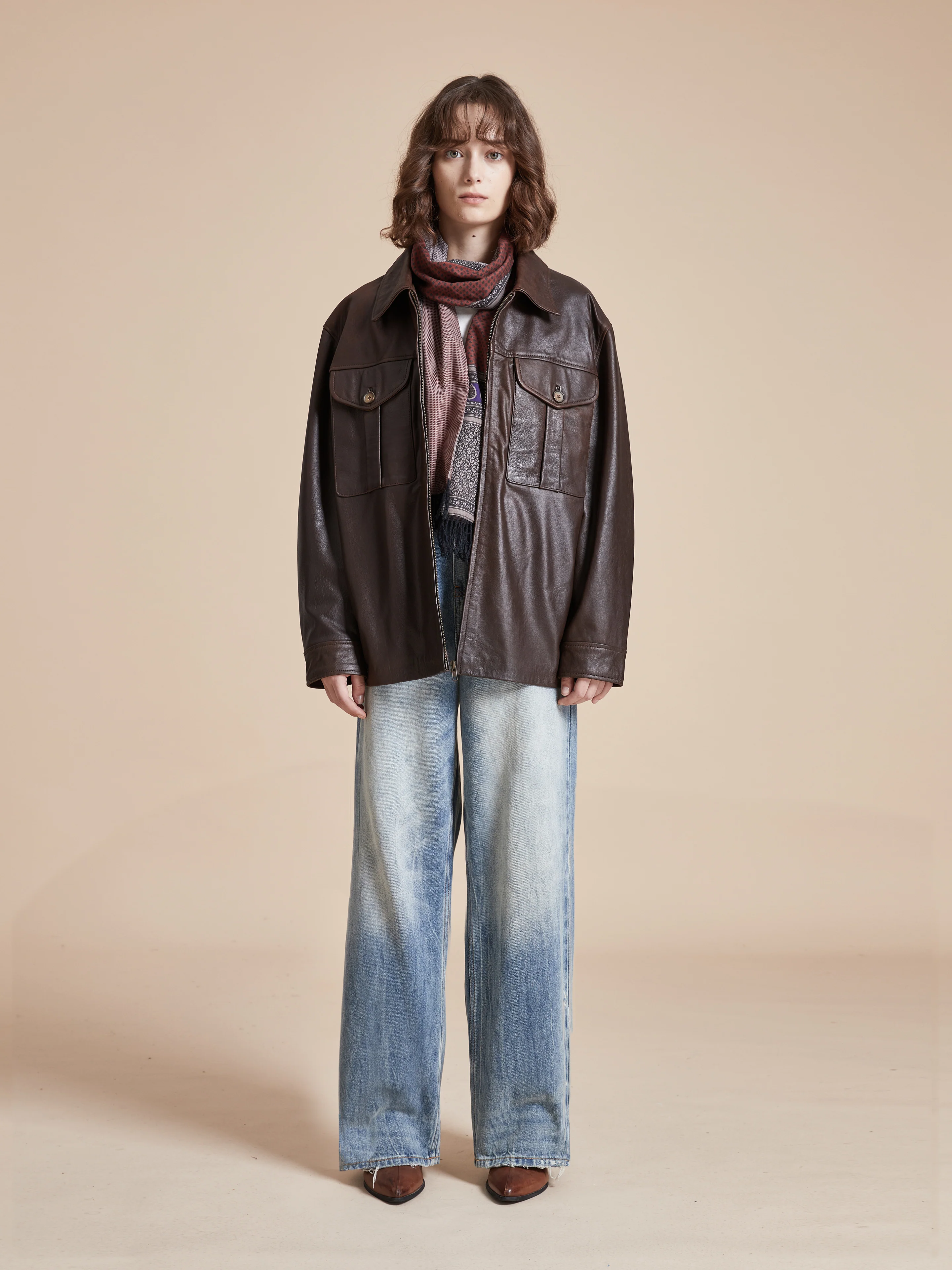 Sepia Leather Overshirt - Image 5