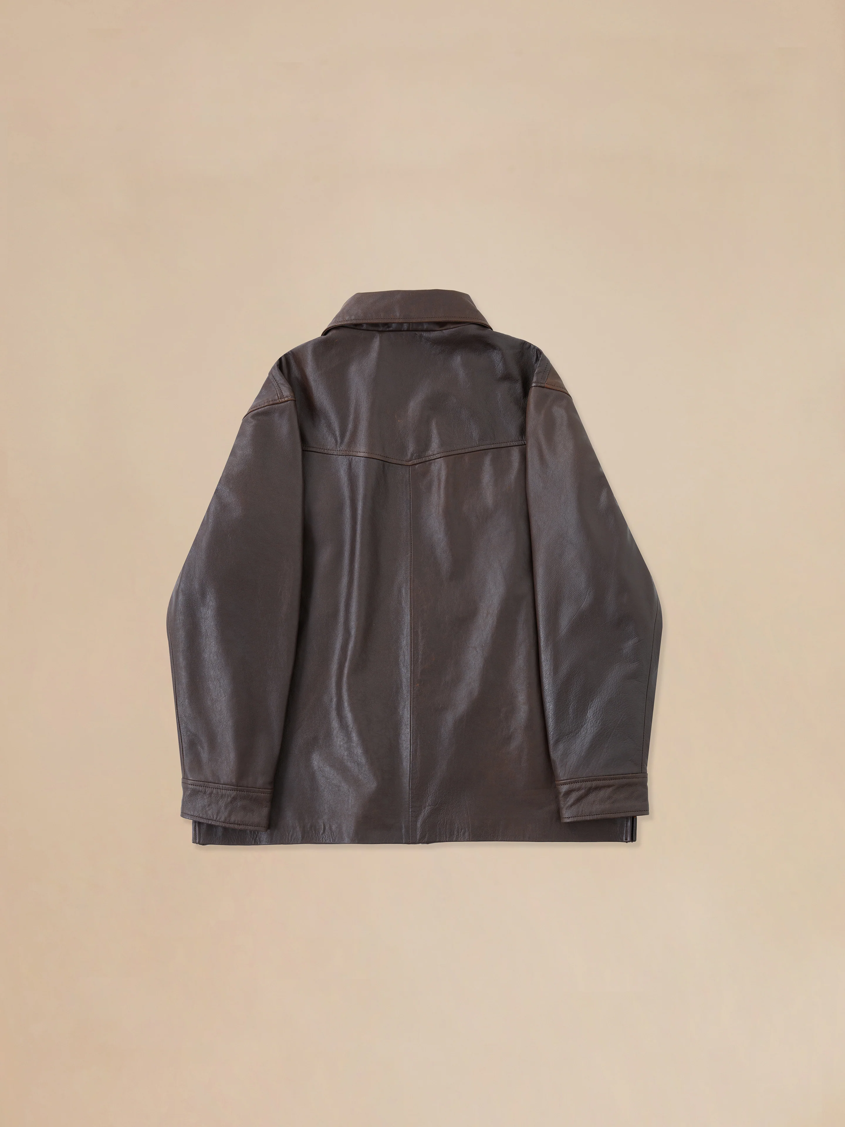 Sepia Leather Overshirt - Image 6