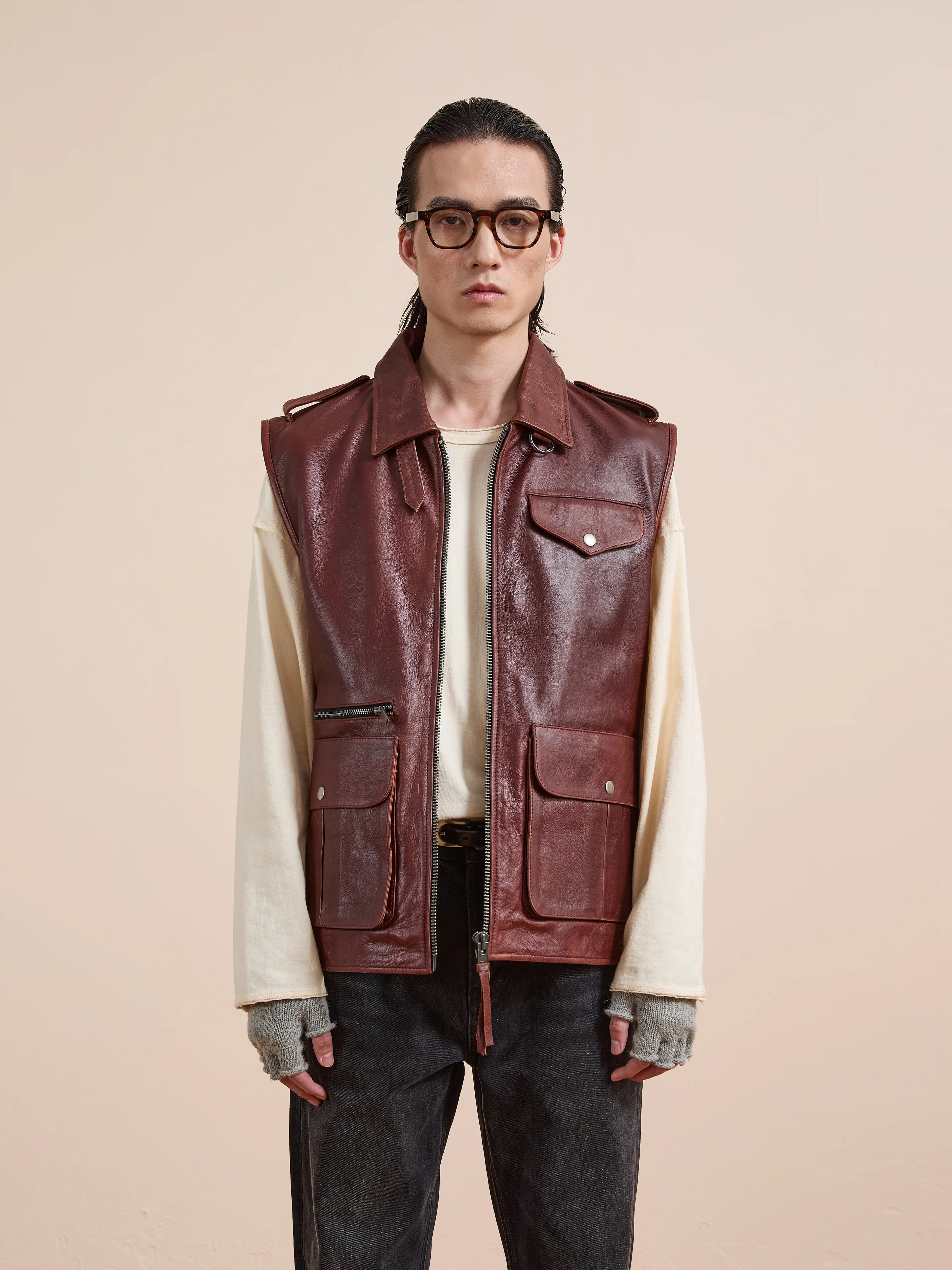 Leather Pocket Vest - Image 4