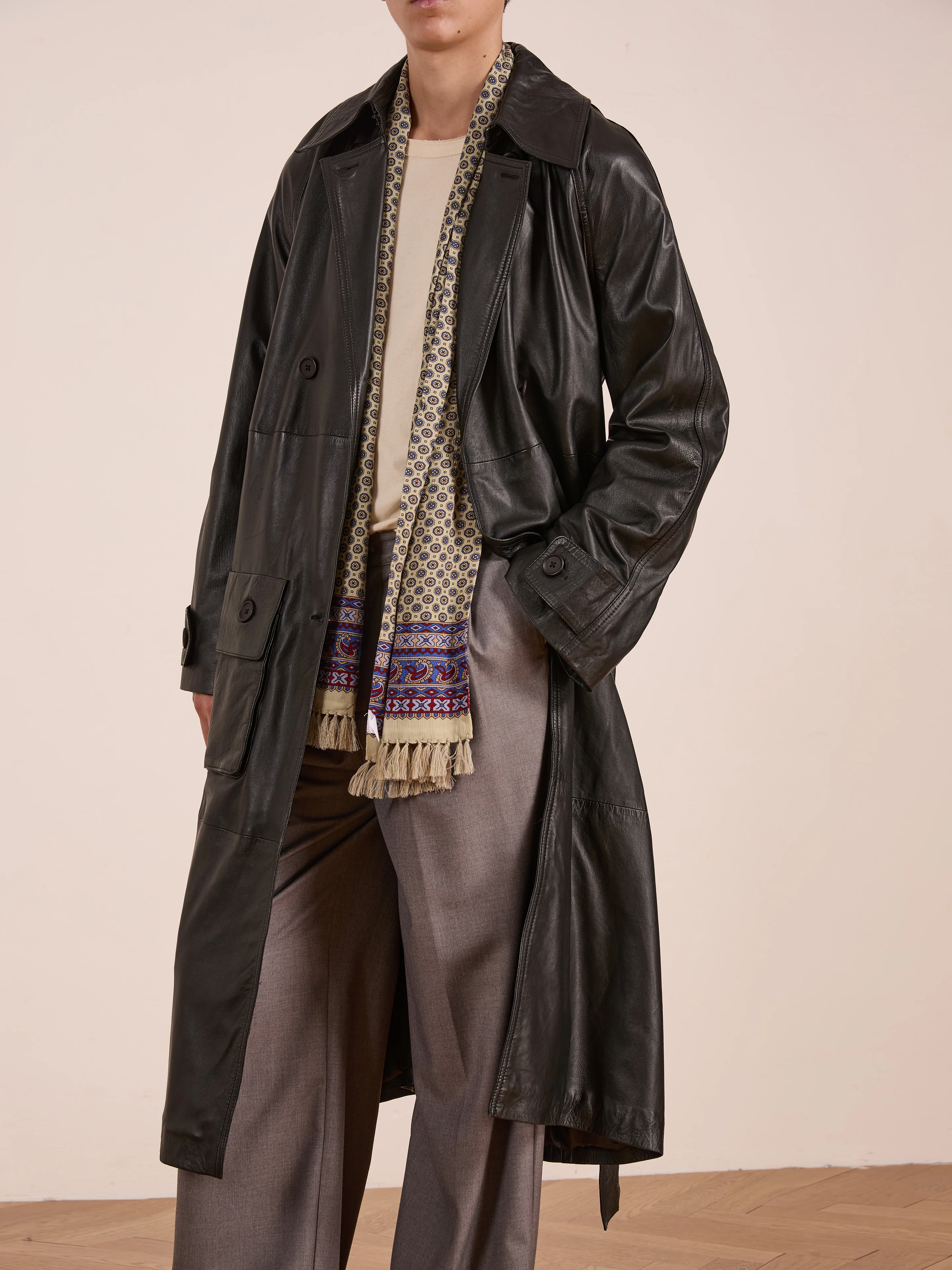 Leather Trench Coat - Image 3