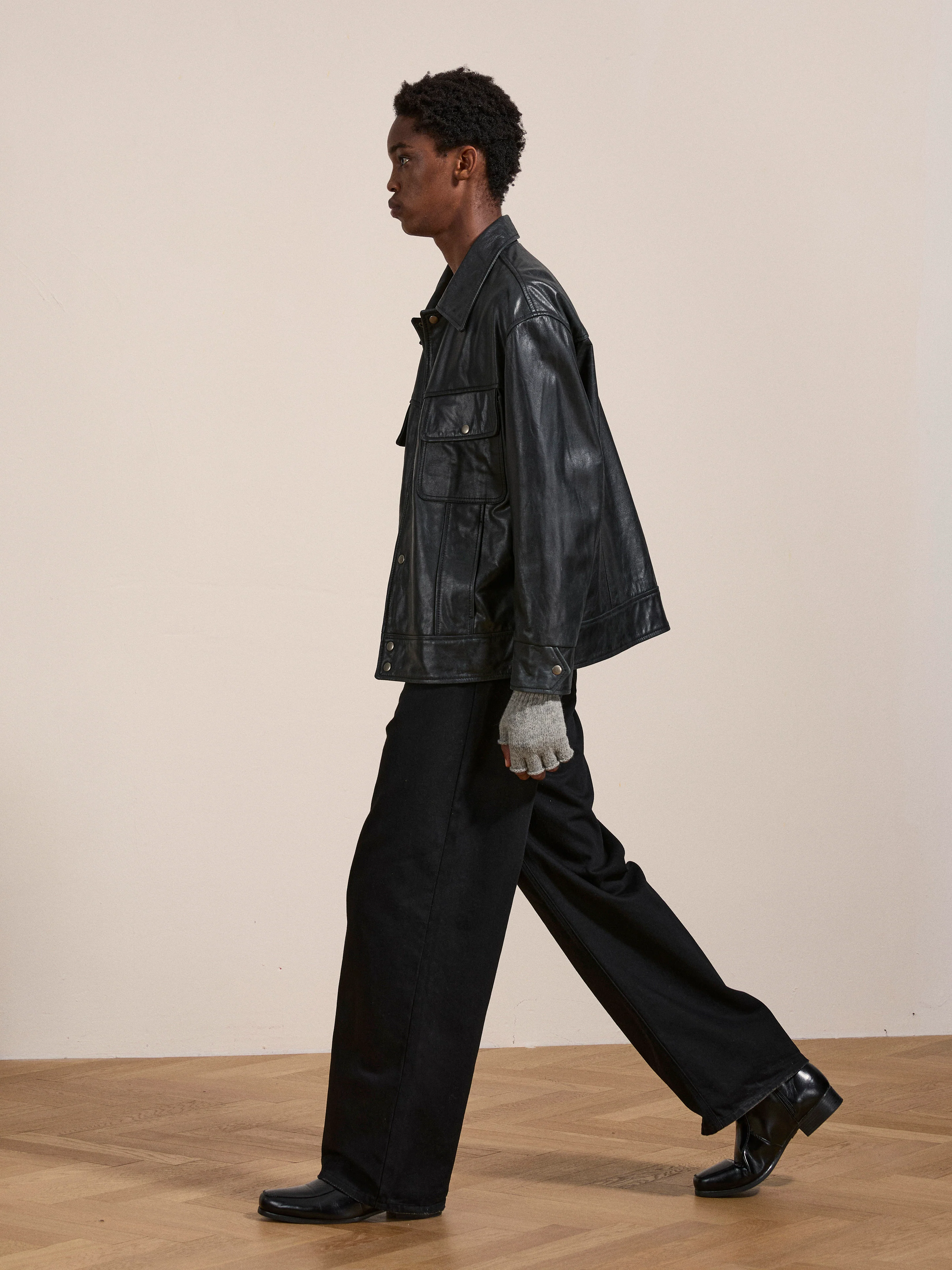 Leather Trucker Jacket - Image 3