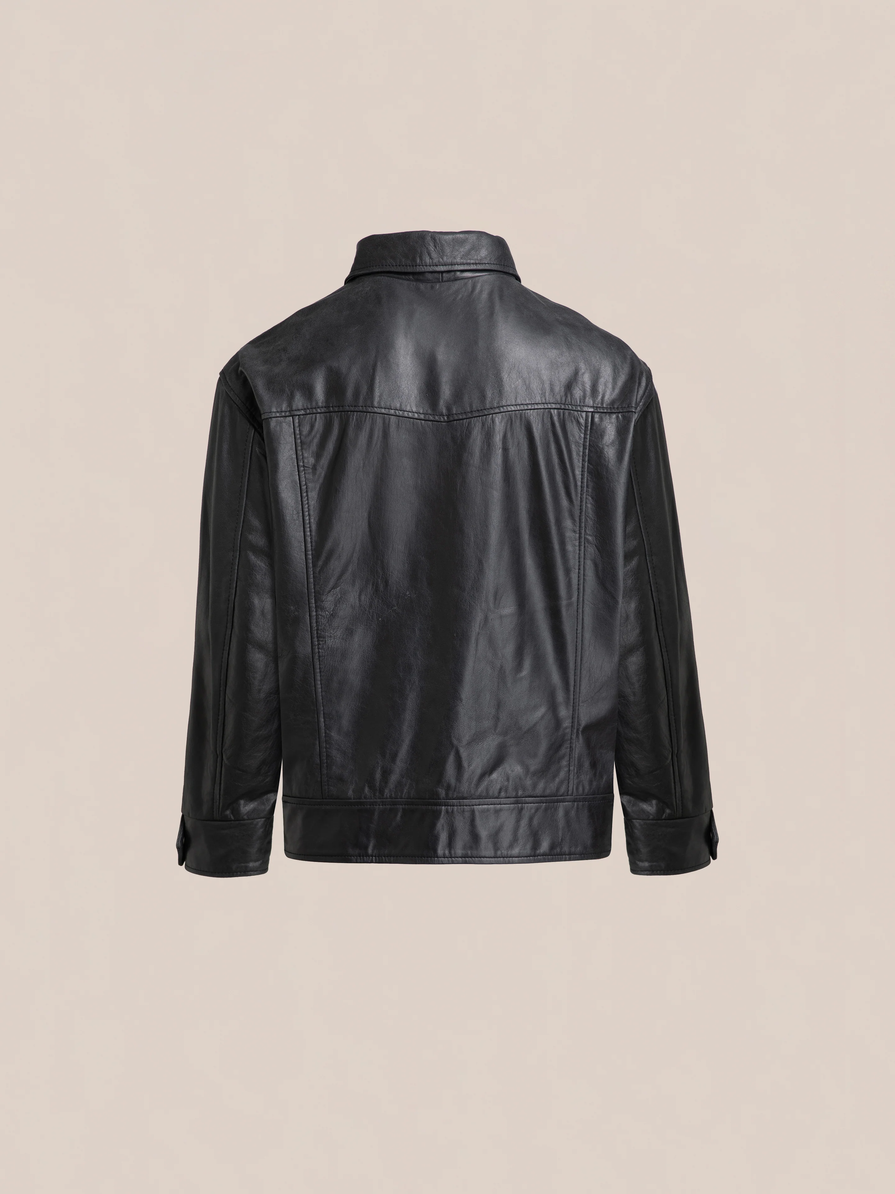 Leather Trucker Jacket - Image 6