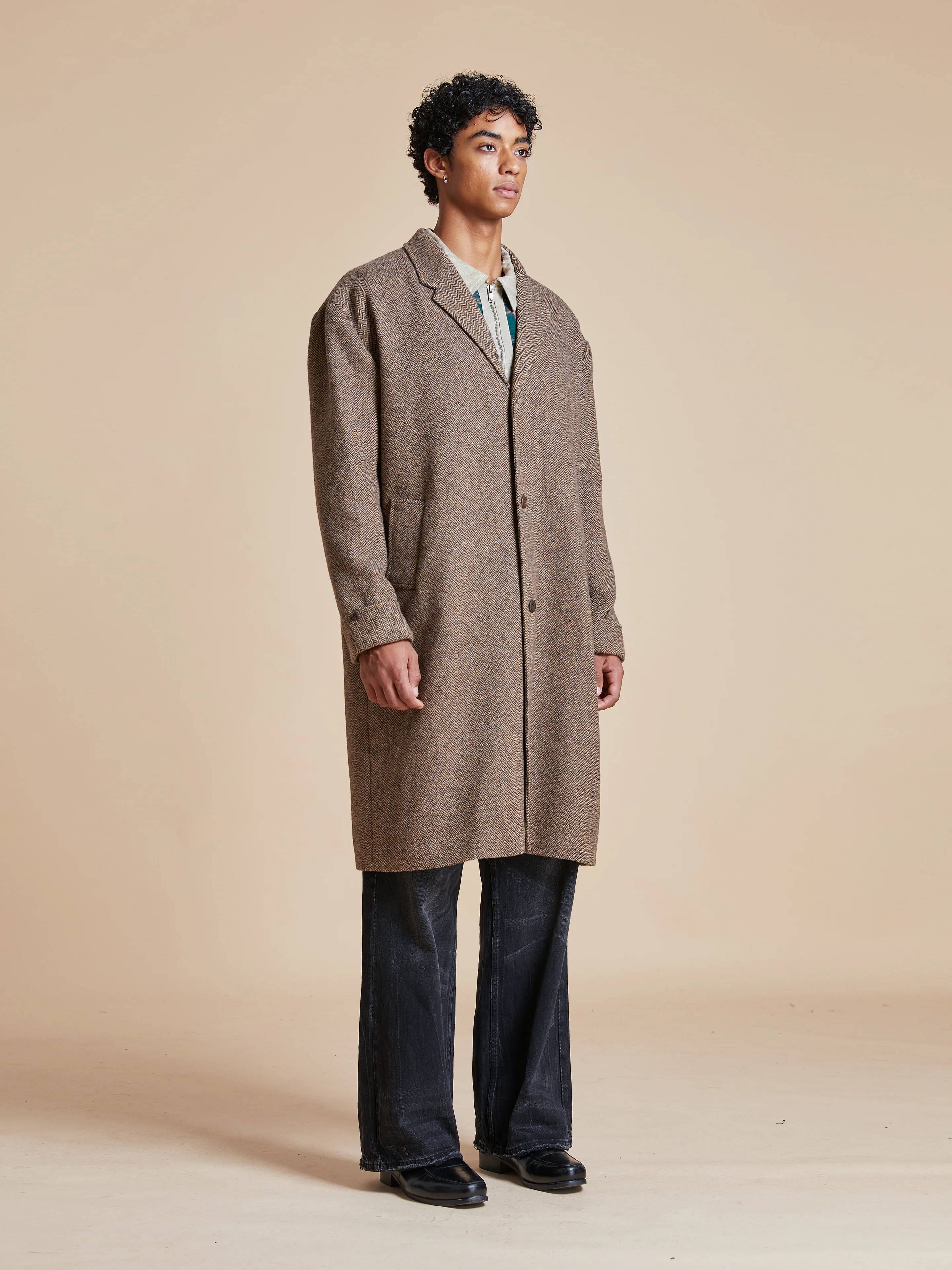 Elm Tweed Long Top Coat - Image 13