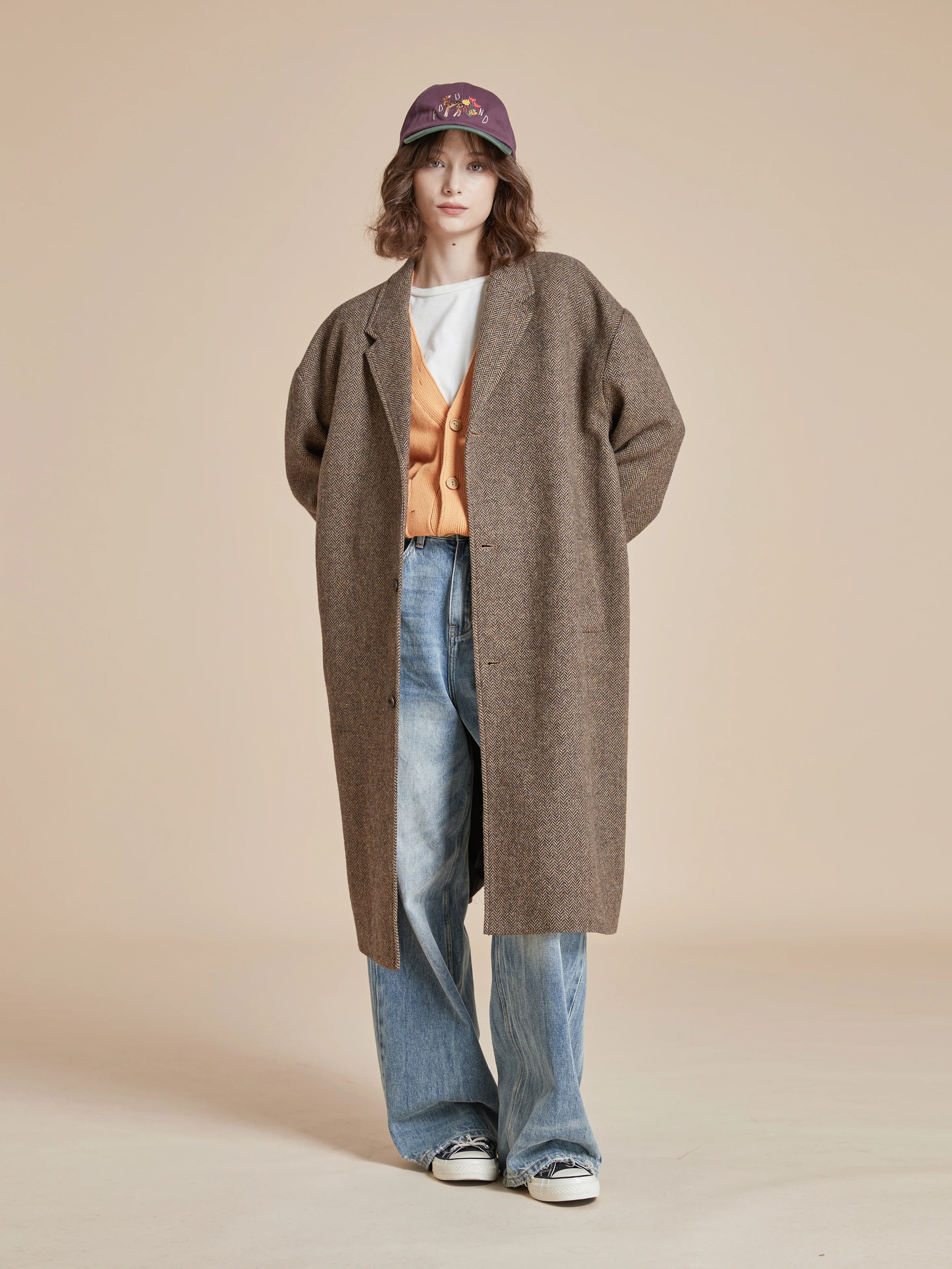 Elm Tweed Long Top Coat - Image 7