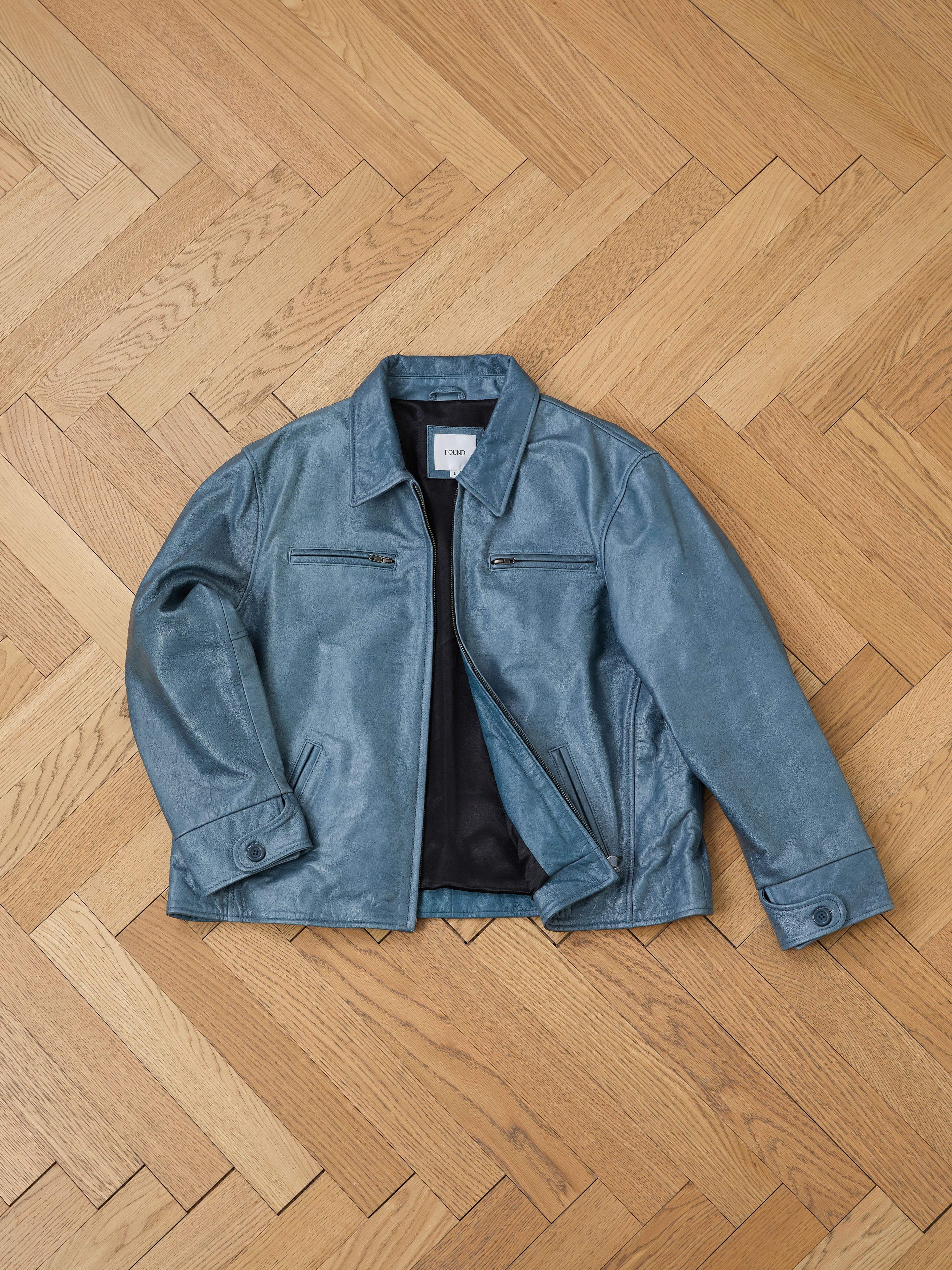 Marlboro Sun Faded Leather Racer Jacket - Image 10