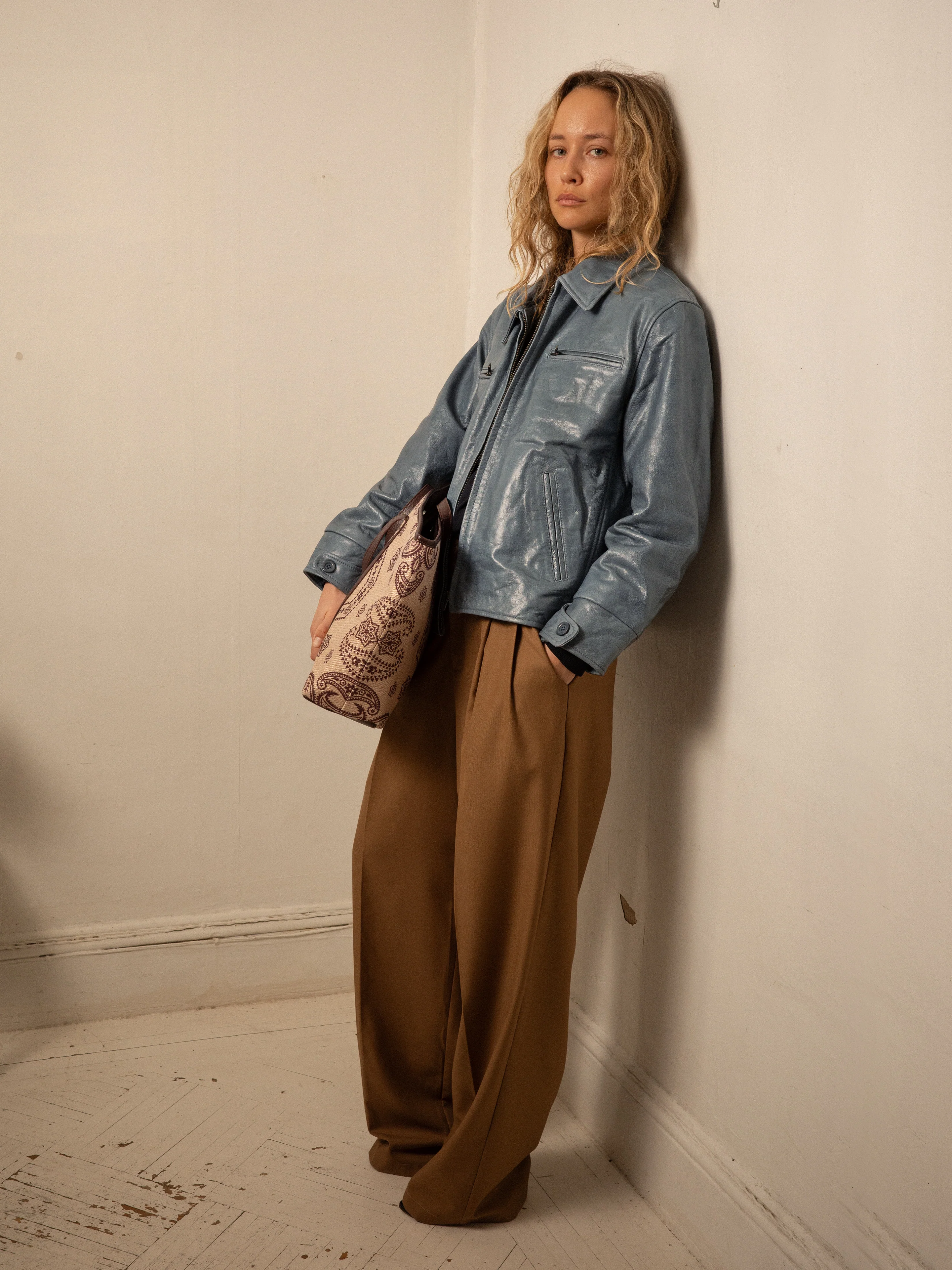 Marlboro Sun Faded Leather Racer Jacket - Image 16