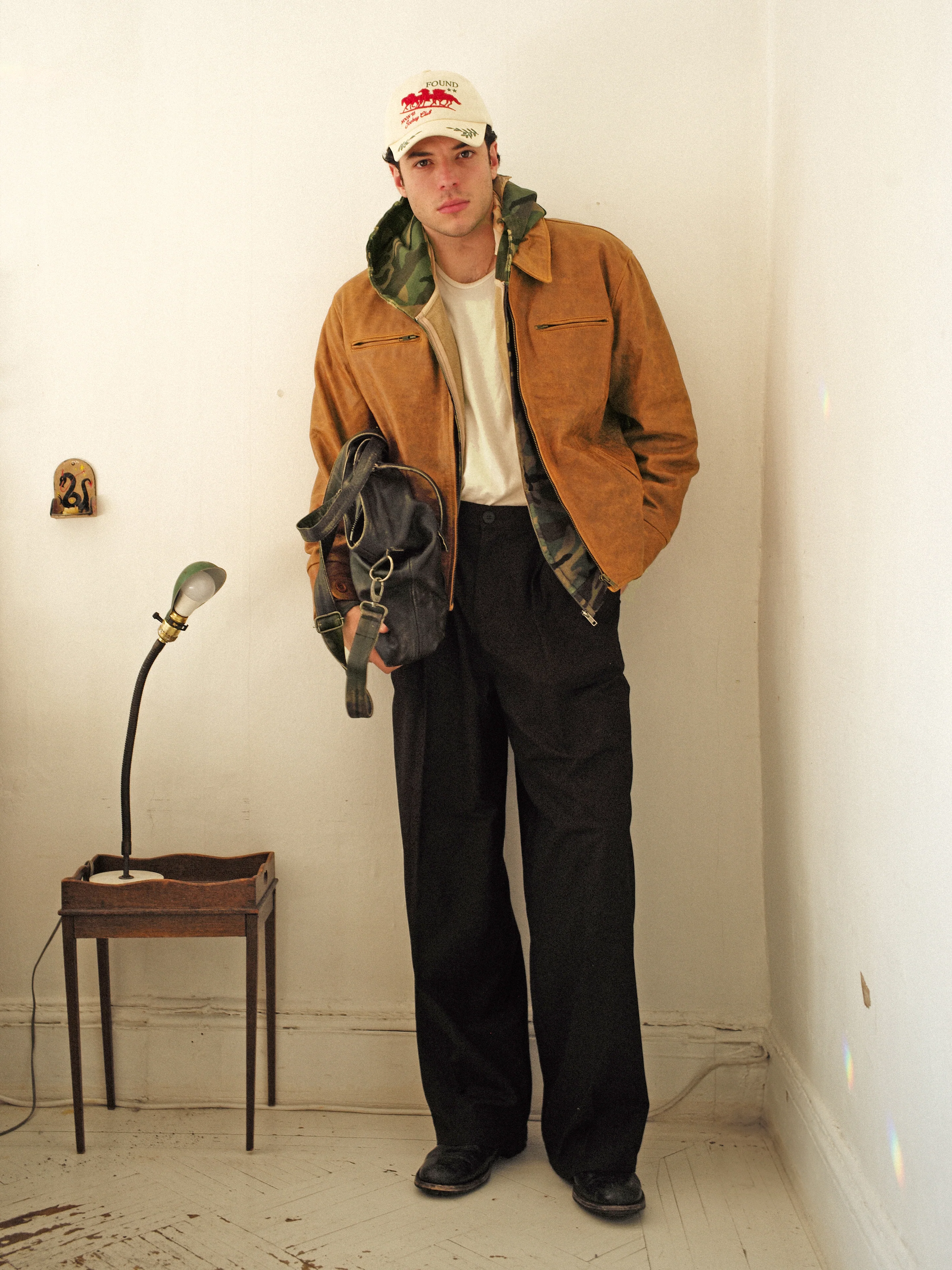 Marlboro Sun Faded Leather Racer Jacket - Image 15