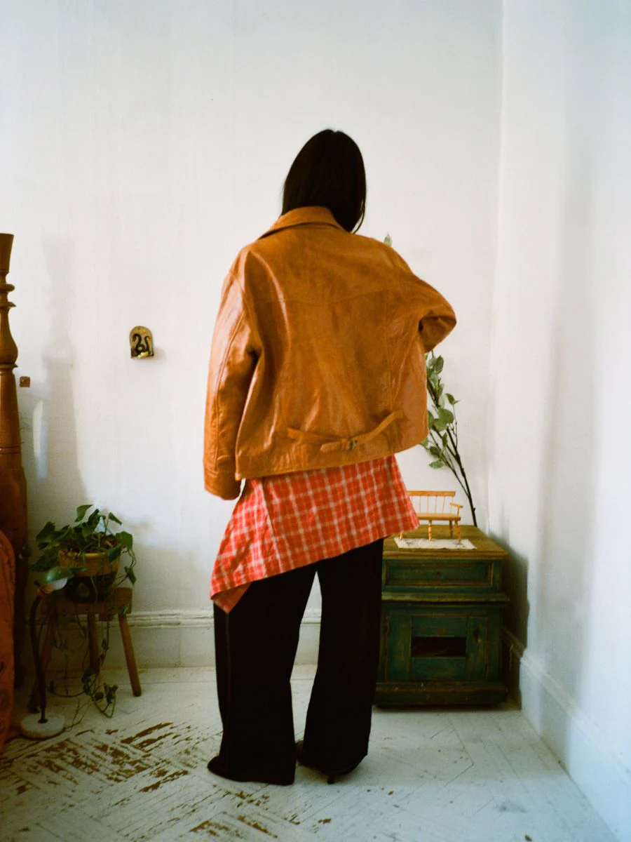 Marlboro Sun Faded Leather Racer Jacket - Image 19